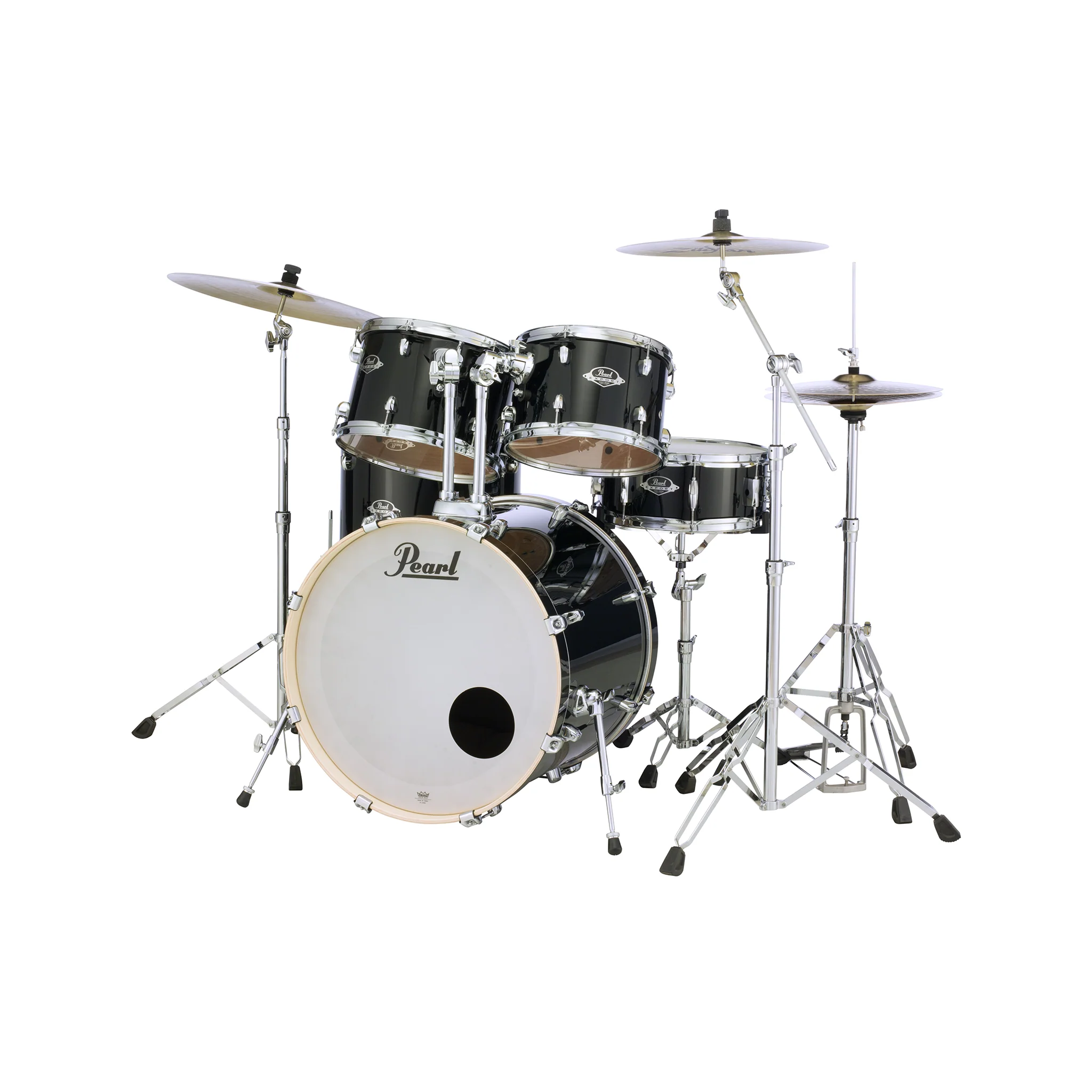Pearl EXX725PC/31 Export EXX 5-Piece Shell Pack w/o Hardware (2218B/1208T/1309T/1616F/1455S), Jet Black - Image 2