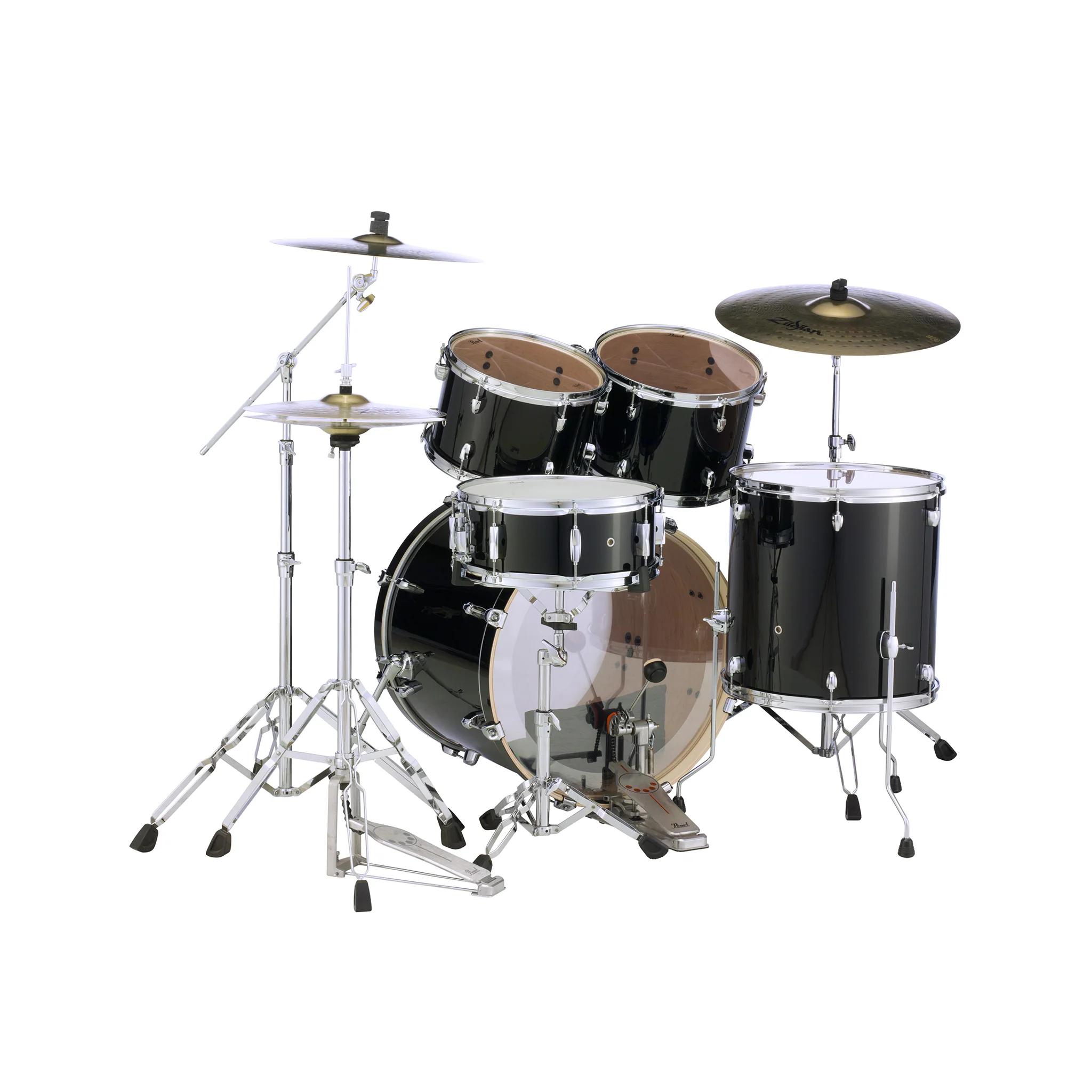 Pearl EXX725PC/31 Export EXX 5-Piece Shell Pack w/o Hardware (2218B/1208T/1309T/1616F/1455S), Jet Black - Image 3