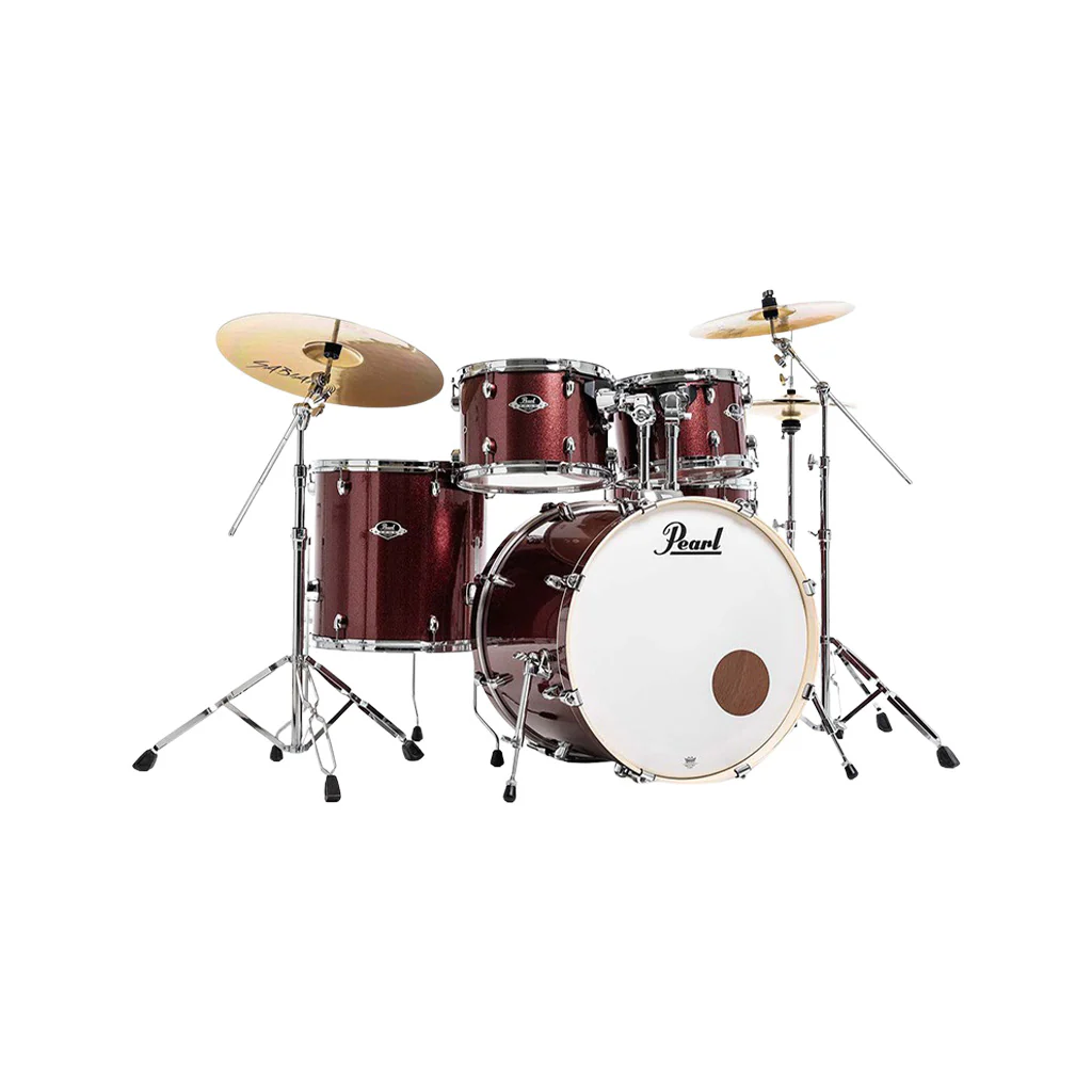 Pearl EXX725PC-704 Export EXX 5-Piece Shell Pack w/o Hardware (2218B/1208T/1309T/1616F/1455S), Black Cherry Glitter