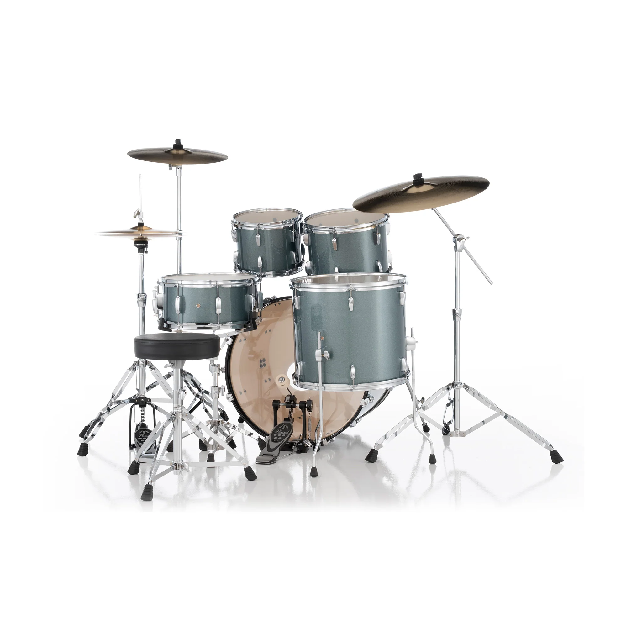 Pearl RS525SB/C #706 Roadshow 5pcs Drum Kit w/Hardware, Charcoal Metallic w/ Meinl HCS Cymbals Bundle - Image 2