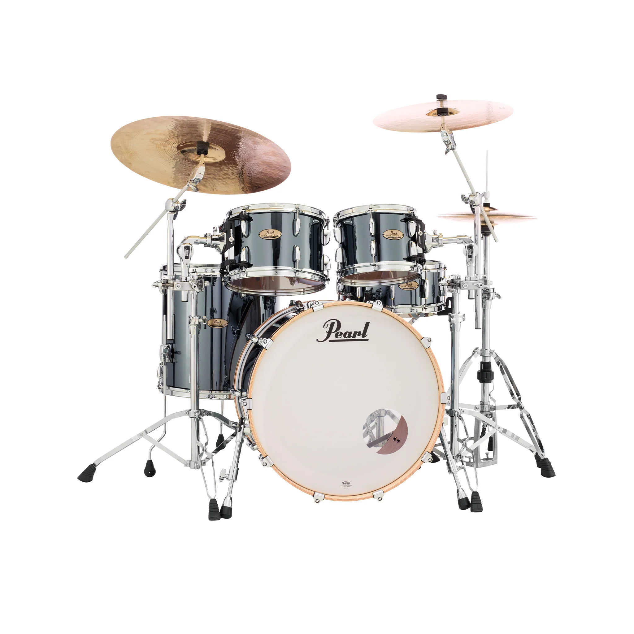 Pearl STS924XSP/C-766 SST 4-Piece Shell Pack w/o Snare (2216BX/1007T/1208T/1616F), Black Mirror Chro - Image 2
