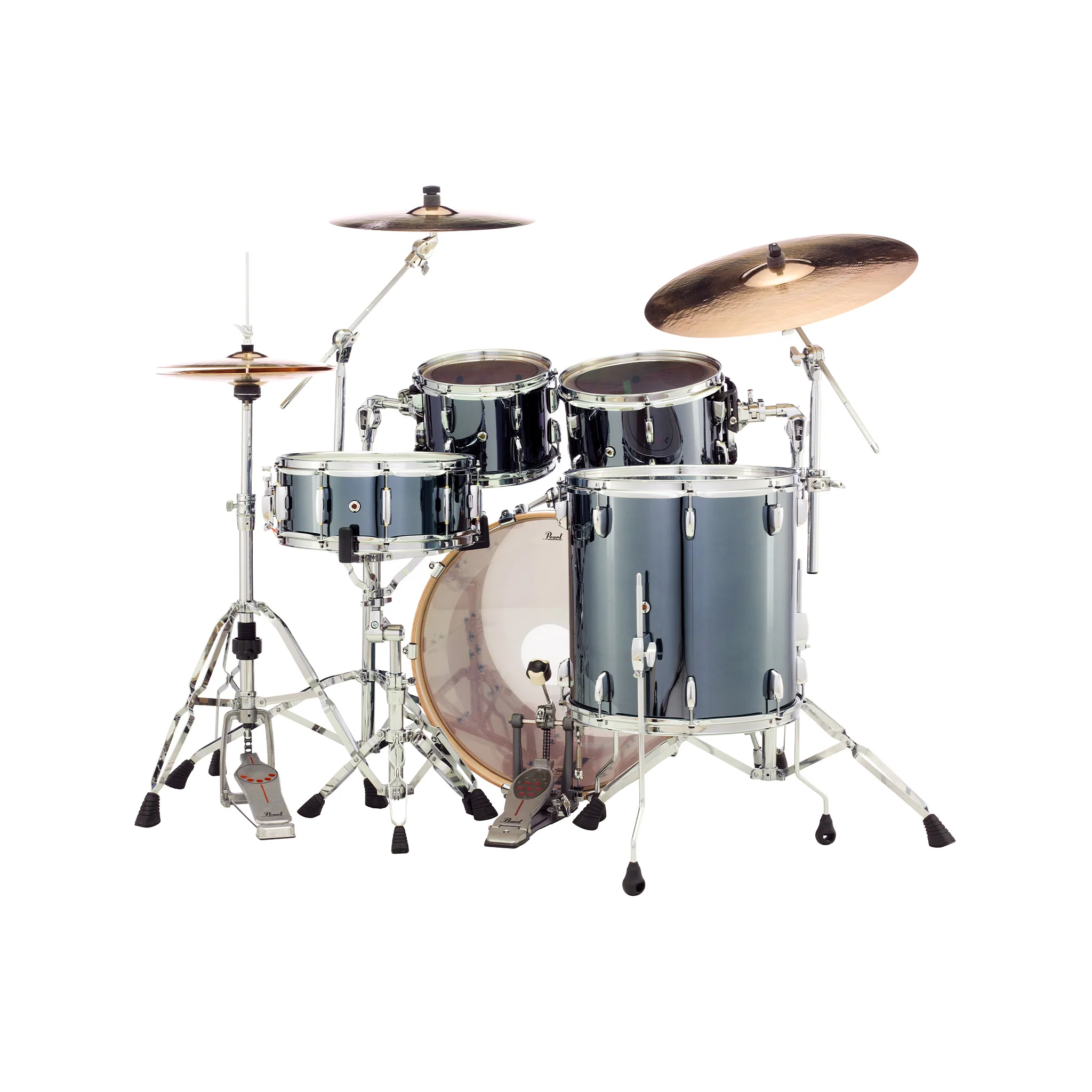 Pearl STS924XSP/C-766 SST 4-Piece Shell Pack w/o Snare (2216BX/1007T/1208T/1616F), Black Mirror Chro - Image 3