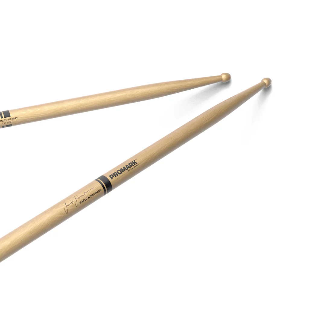 Promark TX721W Hickory 721 Marco Minnemann Drumsticks, Wood Tip - Image 4