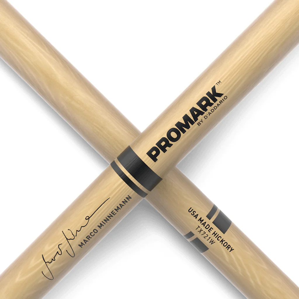 Promark TX721W Hickory 721 Marco Minnemann Drumsticks, Wood Tip - Image 5