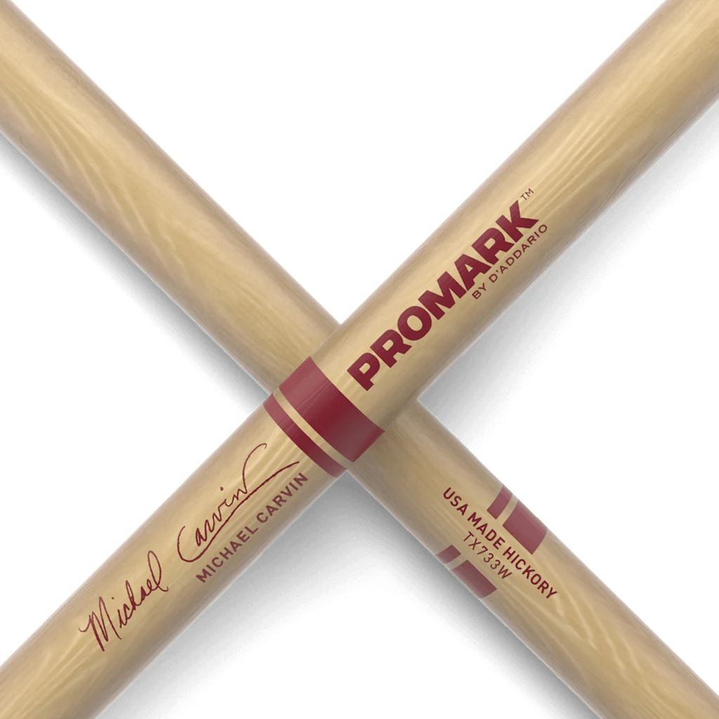Promark TX733W Hickory 733 Michael Carvin Drumsticks, Wood Tip - Image 5