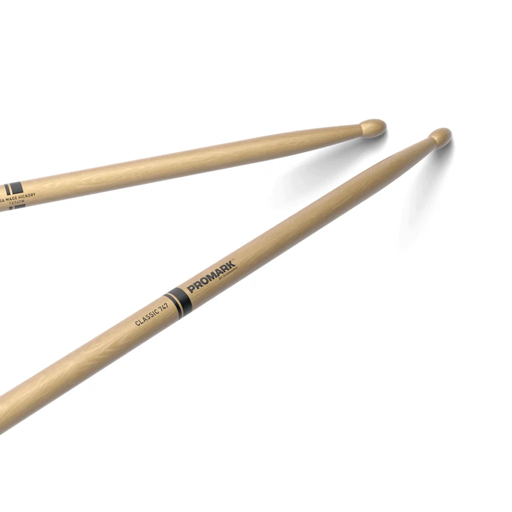 Promark TX747W Hickory 747 Rock Drumsticks, Wood Tip - Image 4