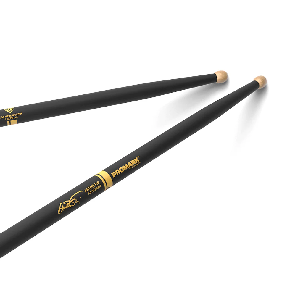 Promark TXAFW-AG Hickory Anton Fig ActiveGrip Drumsticks, Wood Tip - Image 3