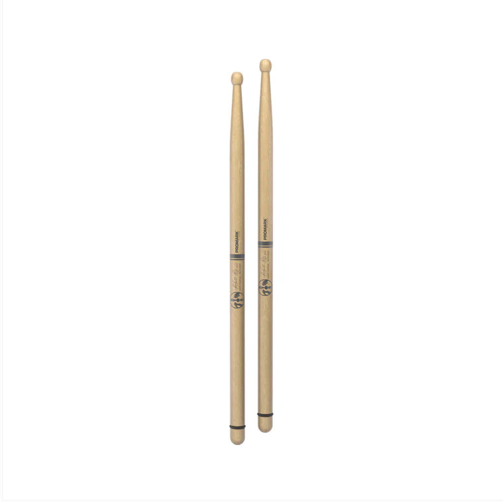 Promark TXDCBYOSW BYOS Hickory Marching Drumsticks, Oval Wood Tip