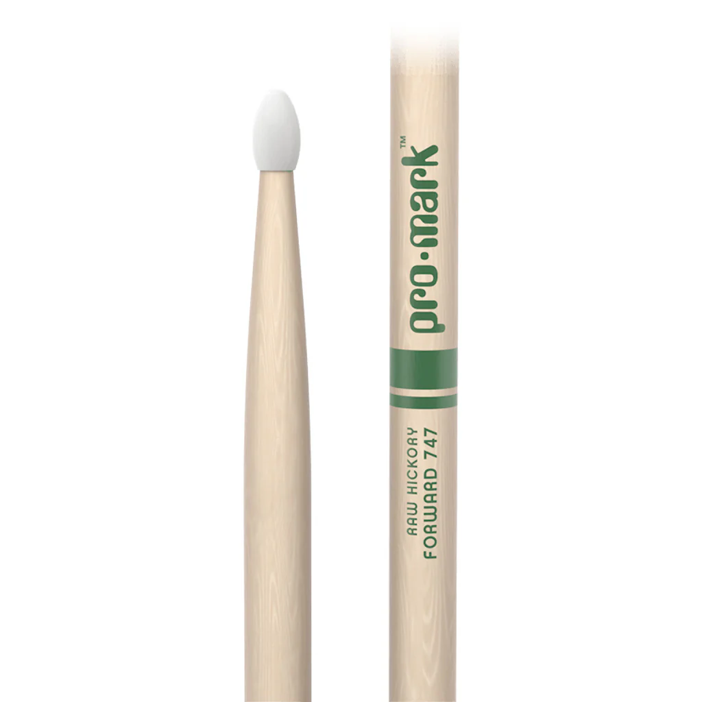 Promark TXR747N Hickory 747 The Natural Nylon Tip Drumstick - Image 2