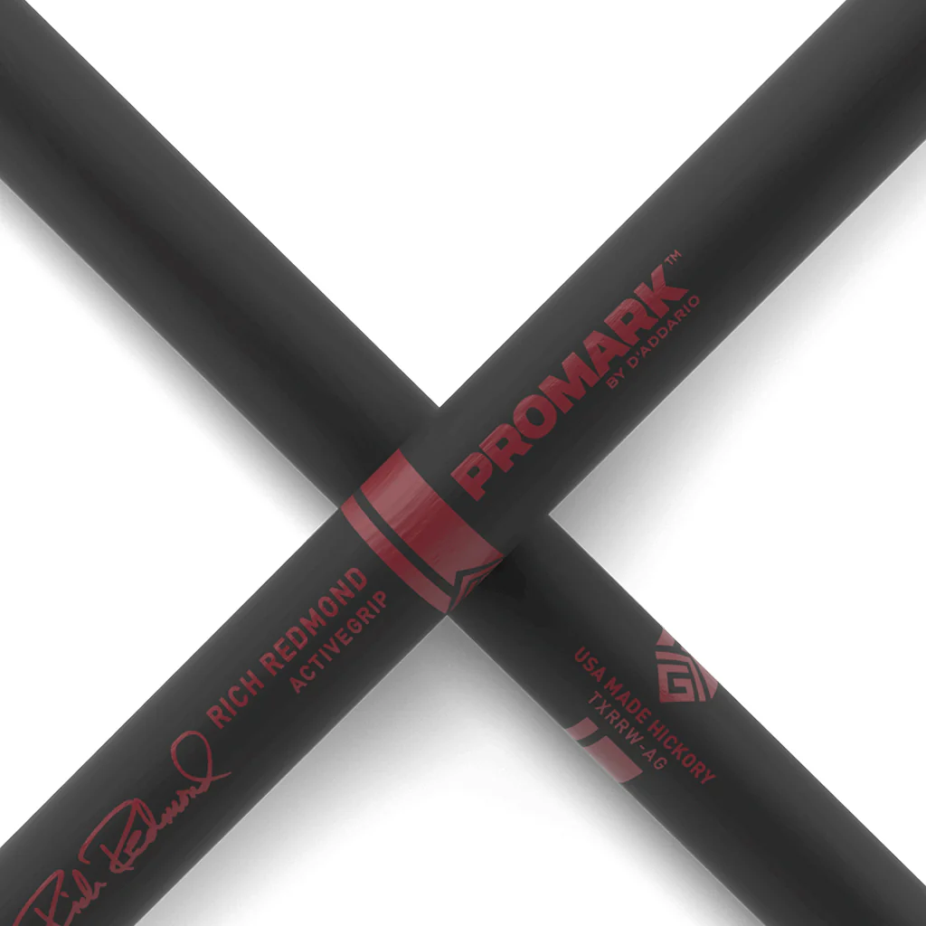Promark TXRRW-AG Hickory Rich Redmond ActiveGrip 595, Oval Wood Tip - Image 5