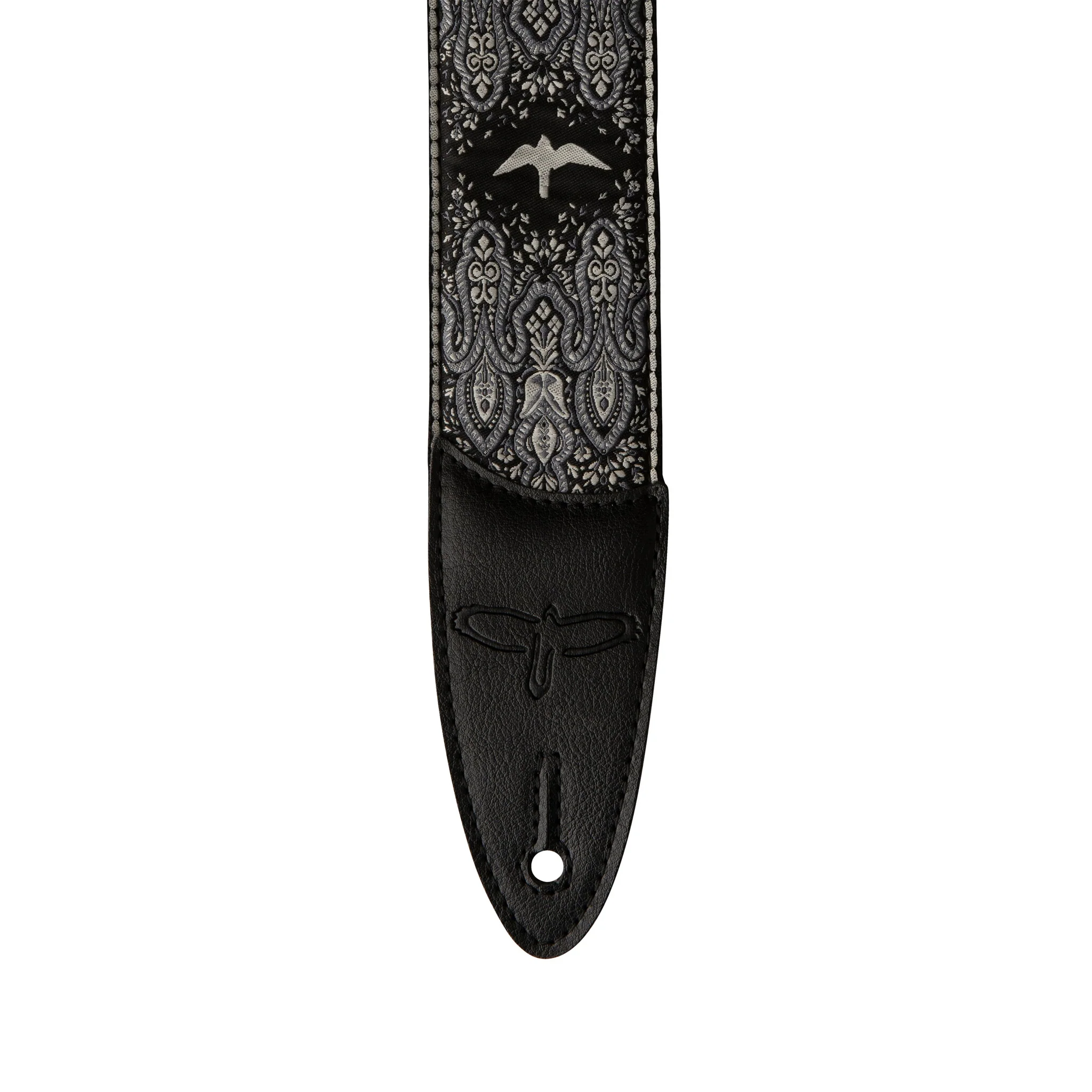 PRS 2 Inch Custom Jacquard Birds Fleur Guitar Strap, Charcoal - Image 2