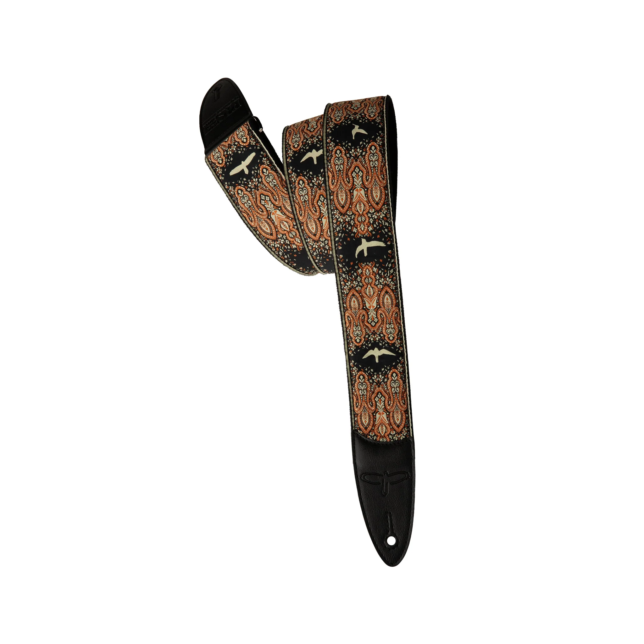 PRS 2 Inch Custom Jacquard Birds Fleur Guitar Strap, Peach