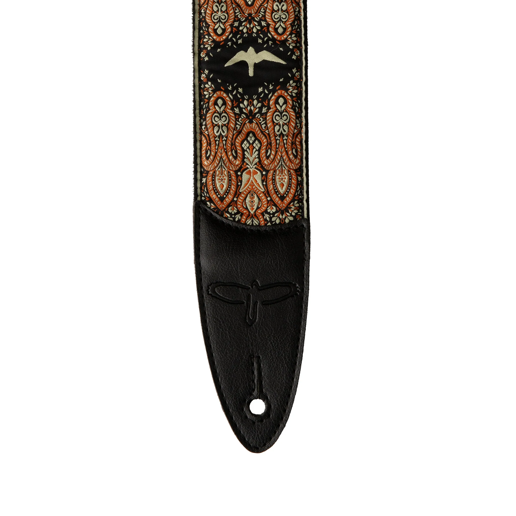 PRS 2 Inch Custom Jacquard Birds Fleur Guitar Strap, Peach - Image 2