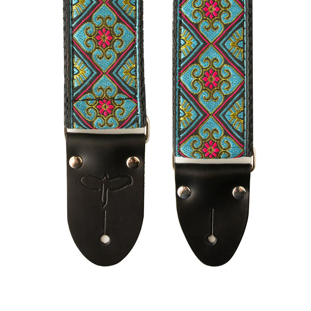 PRS 2 Inch Deluxe Retro Guitar Strap, Teal/Gold - Image 3