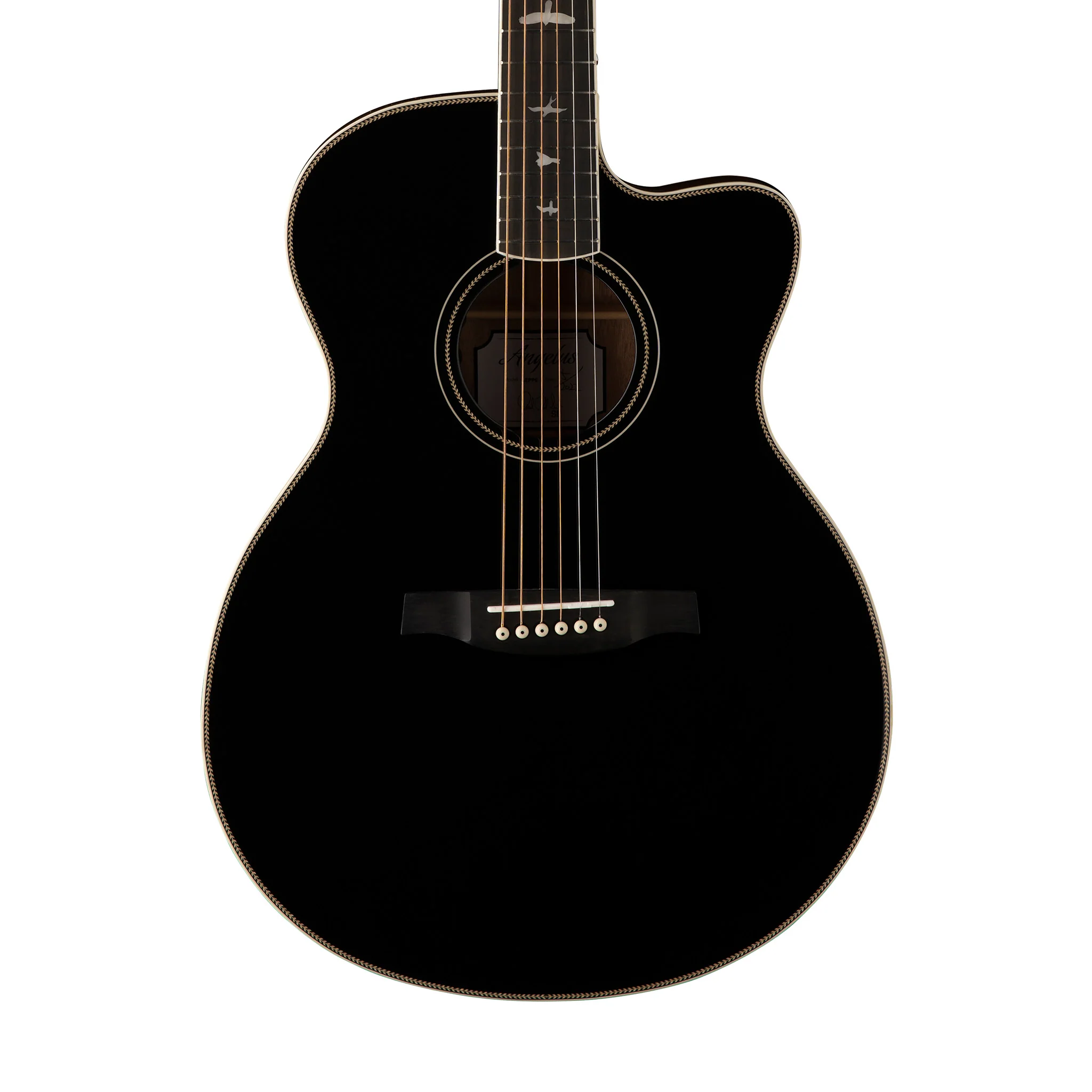 PRS SE A20 Angelus Acoustic Guitar w/Black Top & Bag, Satin Black - Image 4