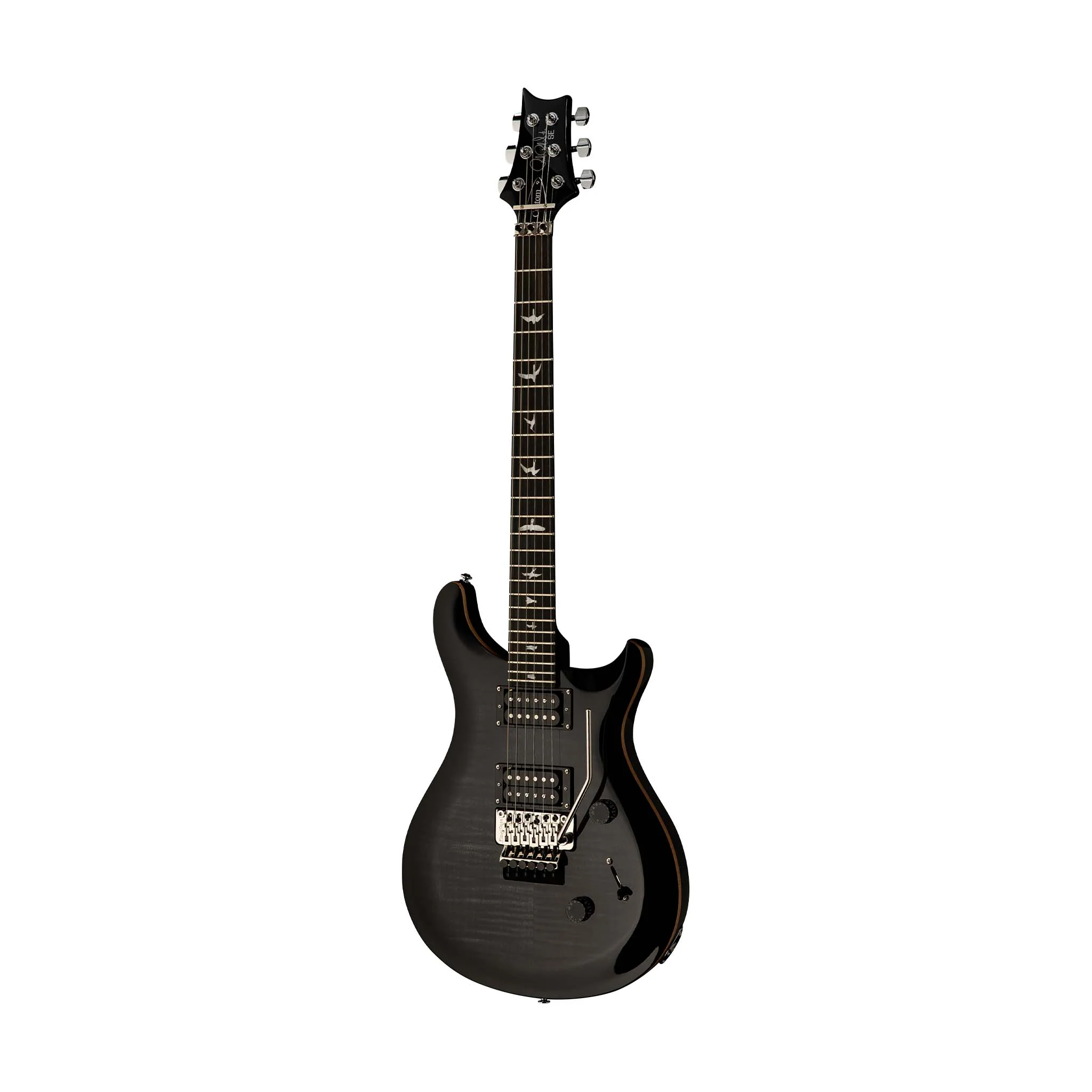 PRS SE Custom 24 Floyd Electric Guitar, Ebony FB, Charcoal Burst - Image 3