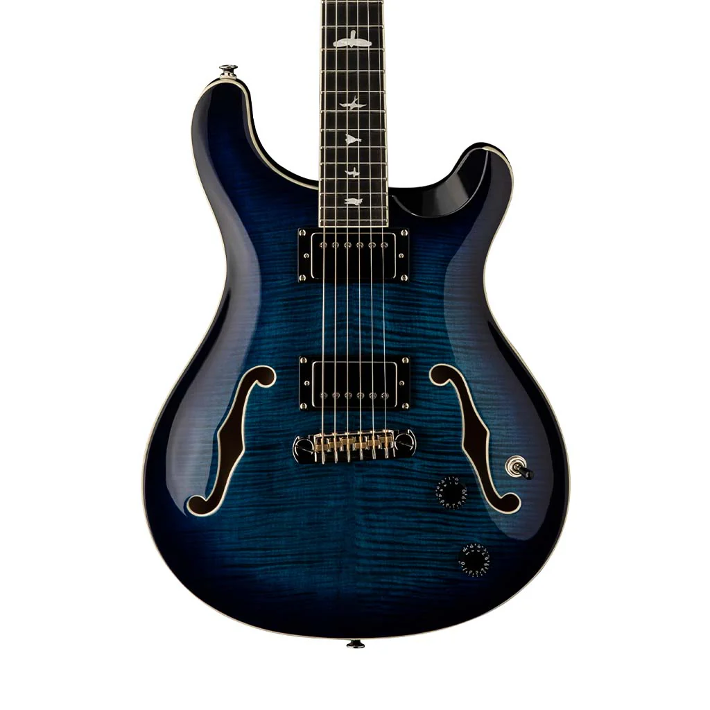 PRS SE Hollowbody II Electric Guitar w/Case, Faded Blue Burst - Image 2