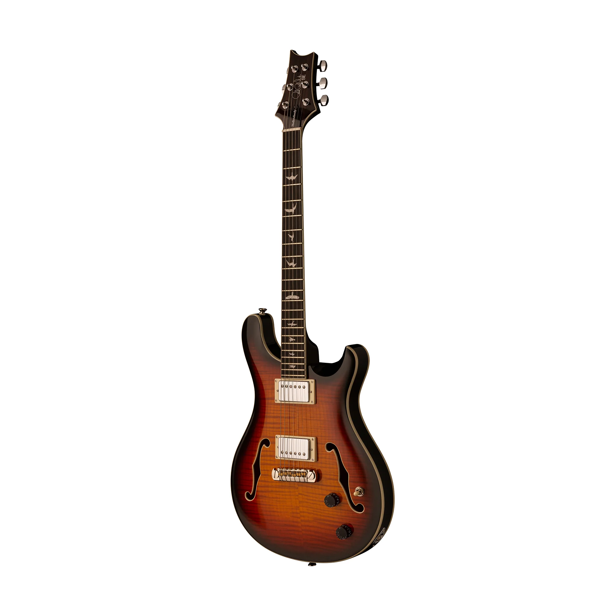 PRS SE Hollowbody II Electric Guitar w/Case, Tri-Color Sunburst - Image 2
