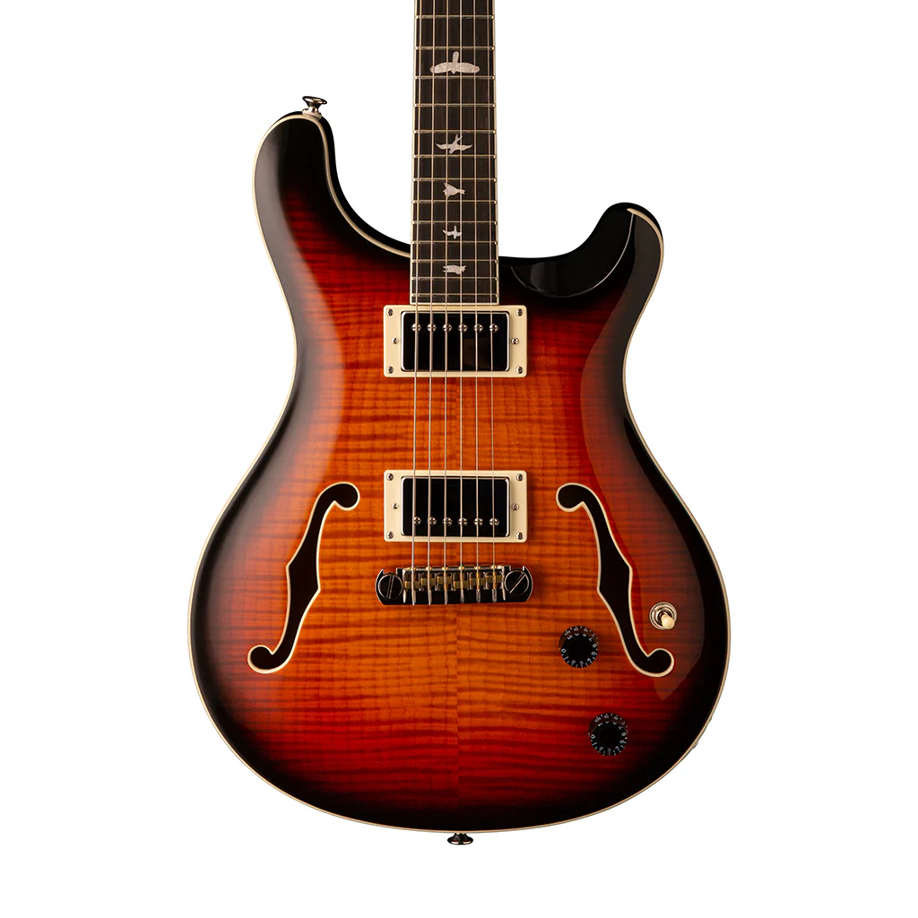 PRS SE Hollowbody II Electric Guitar w/Case, Tri-Color Sunburst - Image 4