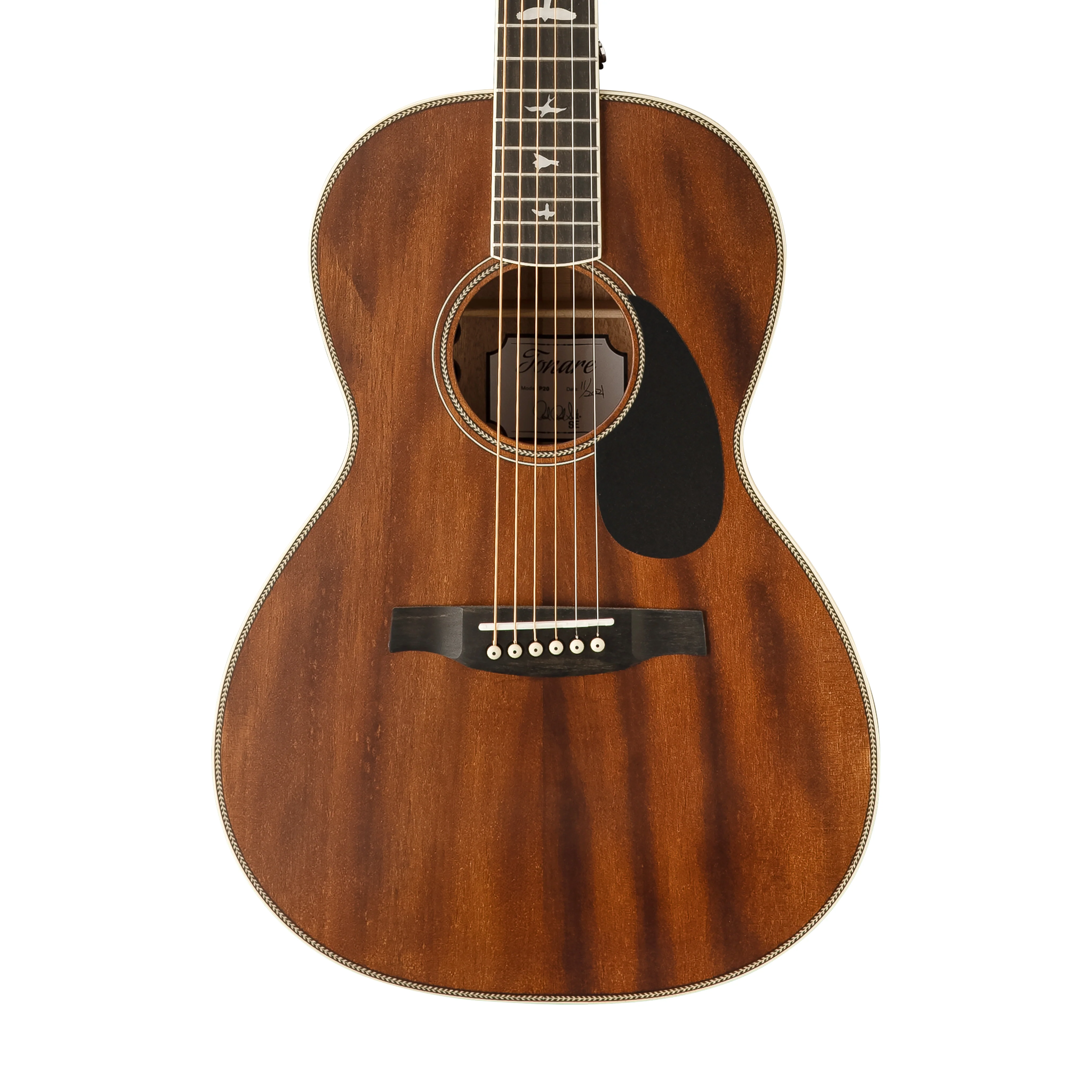 PRS SE Parlor P20E Acoustic Guitar w/Bag, Vintage Mahogany - Image 4