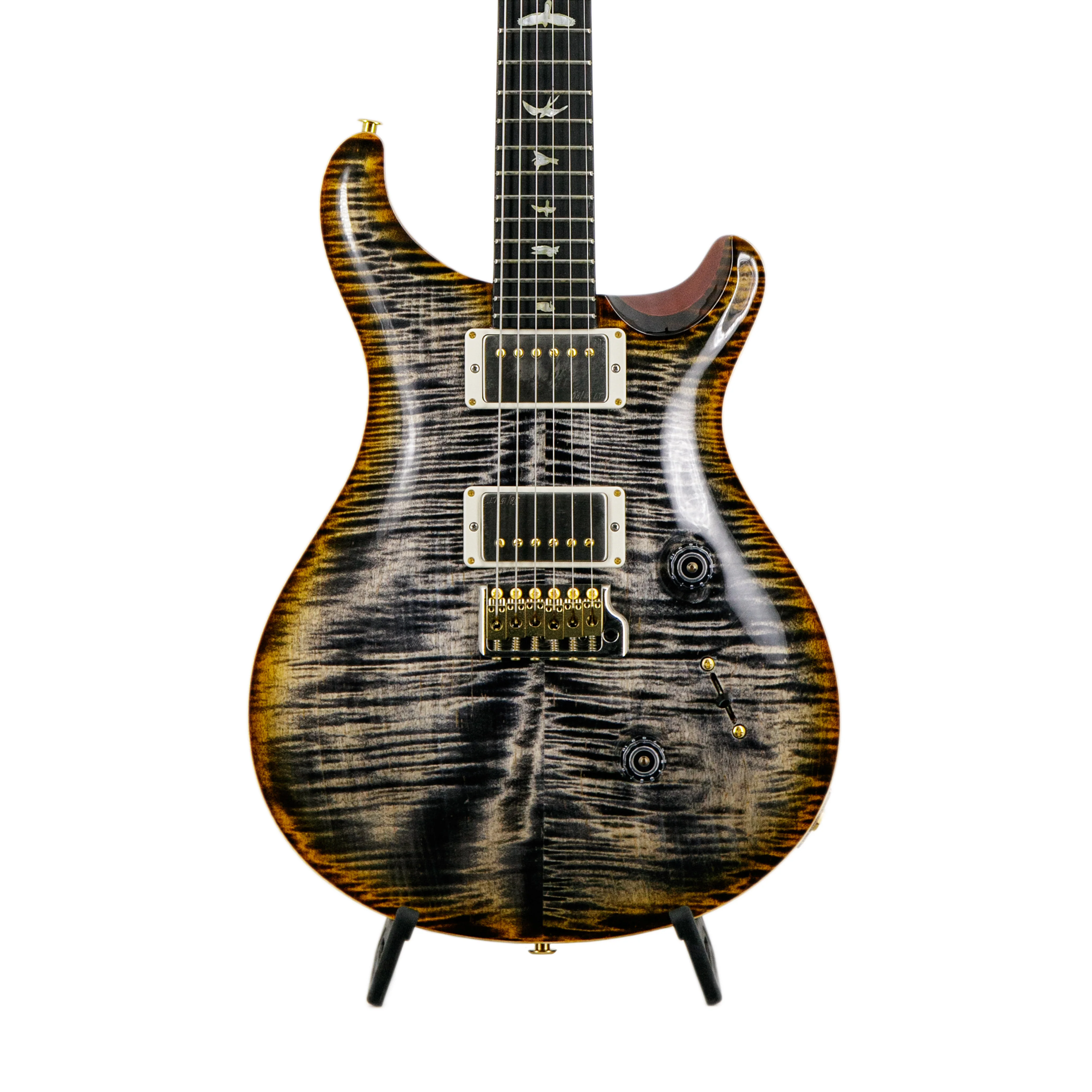 PRS Swee Lee Exclusive Wood Library Custom 24 10 Top Flame Guitar w/Stained Neck, Burnt Maple Leaf - Image 3