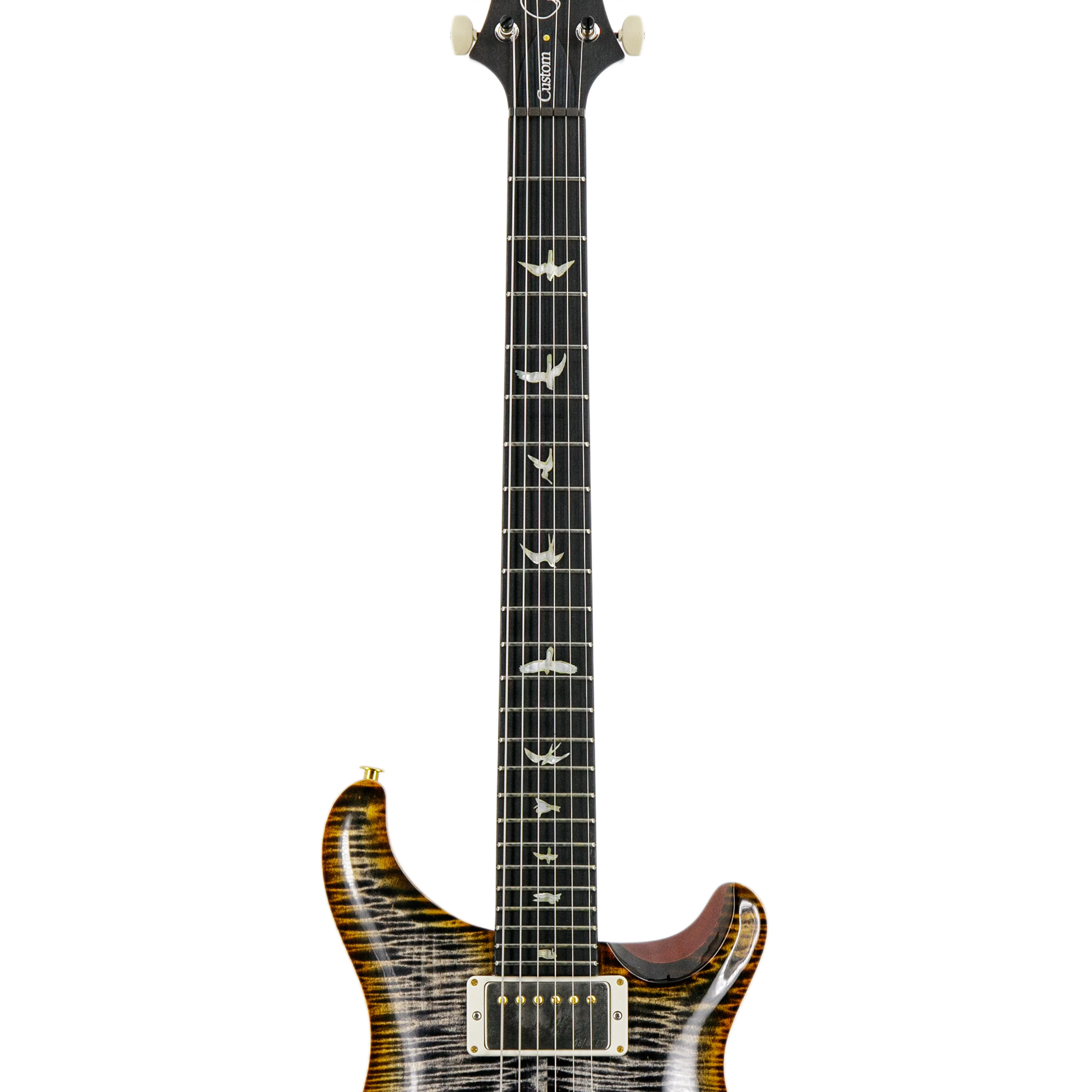 PRS Swee Lee Exclusive Wood Library Custom 24 10 Top Flame Guitar w/Stained Neck, Burnt Maple Leaf - Image 5