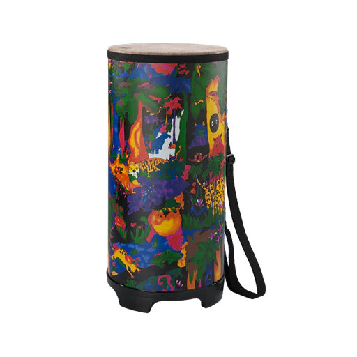 Remo KD-0010-01 10inch Kids Percussion Tubano Drum, Fabric Rain Forest