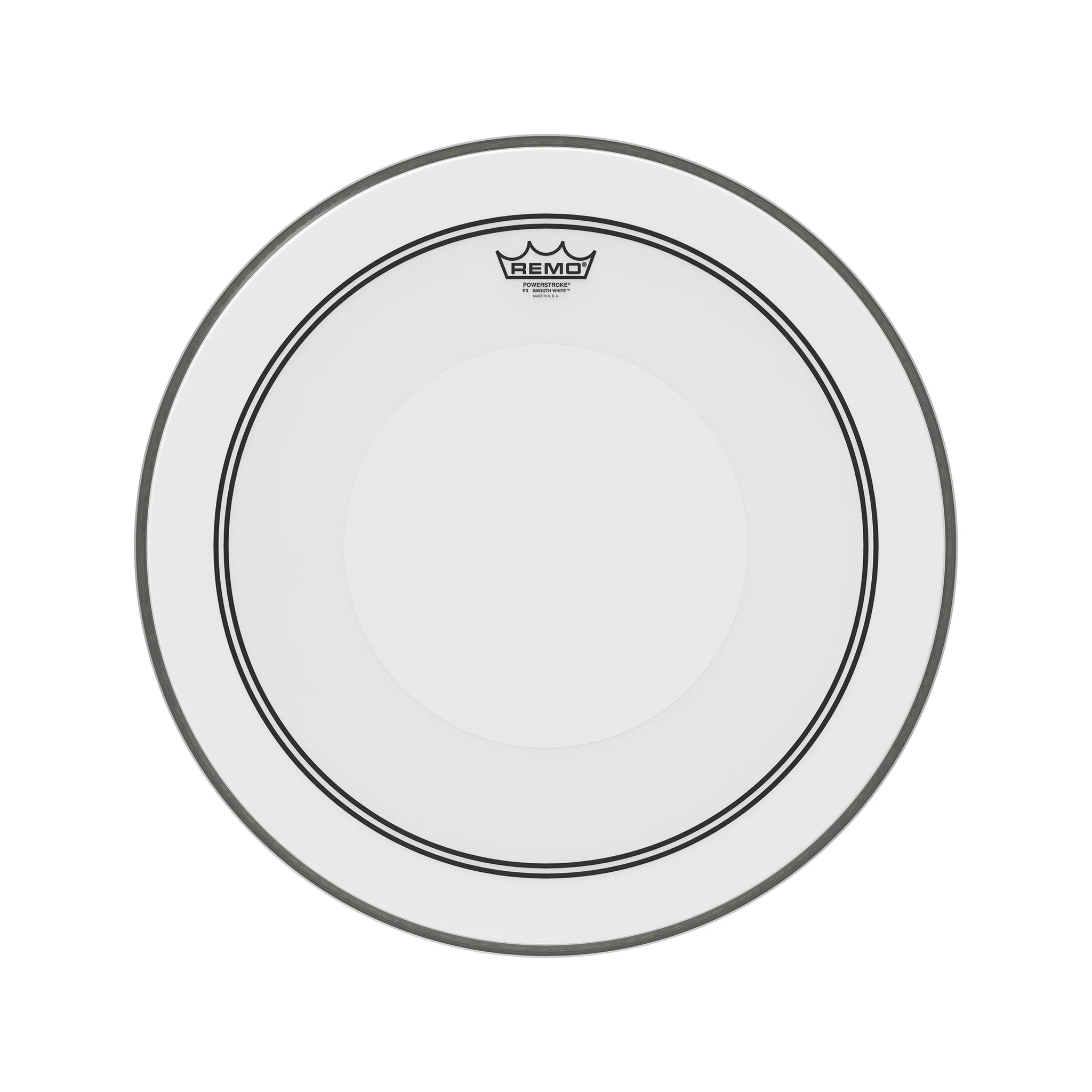 Remo P3-1222-C0 22inch Powerstroke III Smooth White, White Dot Top Side Bass Drum Head