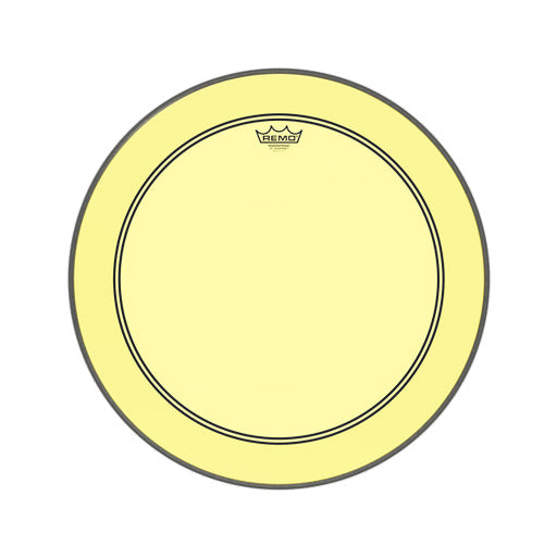 Remo P3-1322-CT-YE 22inch Powerstroke P3 Bass Colortone Batter Drum Head, Yellow