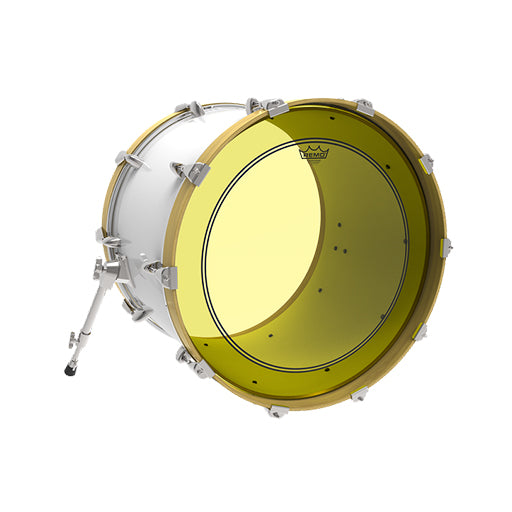 Remo P3-1322-CT-YE 22inch Powerstroke P3 Bass Colortone Batter Drum Head, Yellow - Image 2