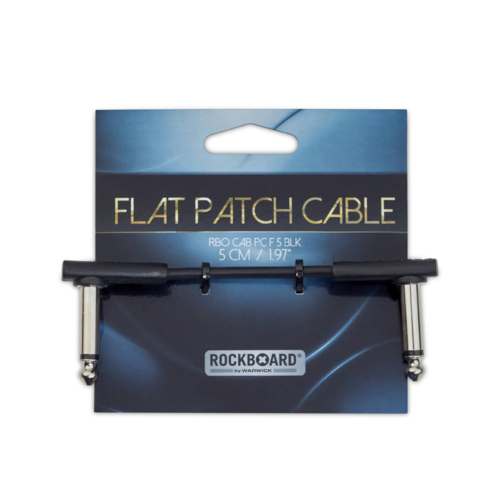 Rockboard by Warwick Flat Patch Cable, Black, 5cm - Image 3