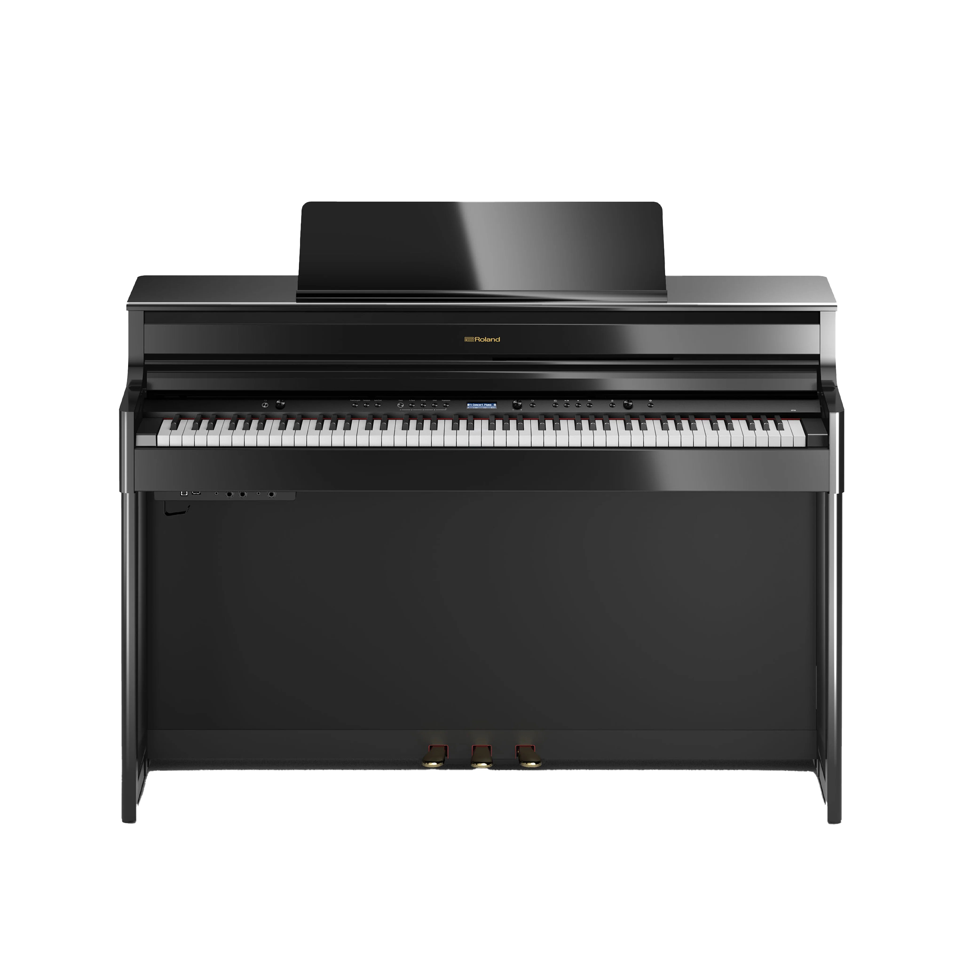 Roland HP704 Digital Piano w/Stand, Polished Ebony - Image 2