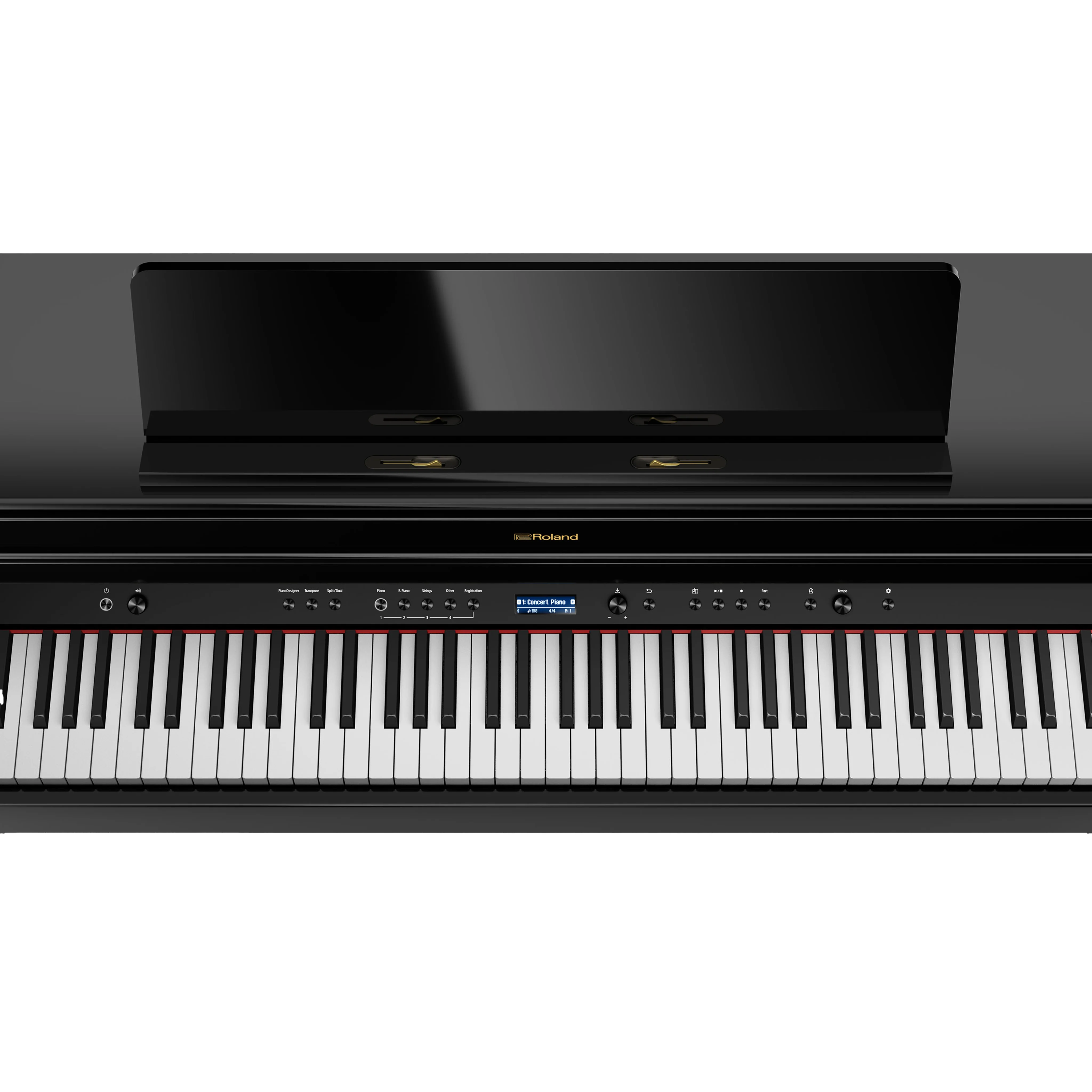 Roland HP704 Digital Piano w/Stand, Polished Ebony - Image 3