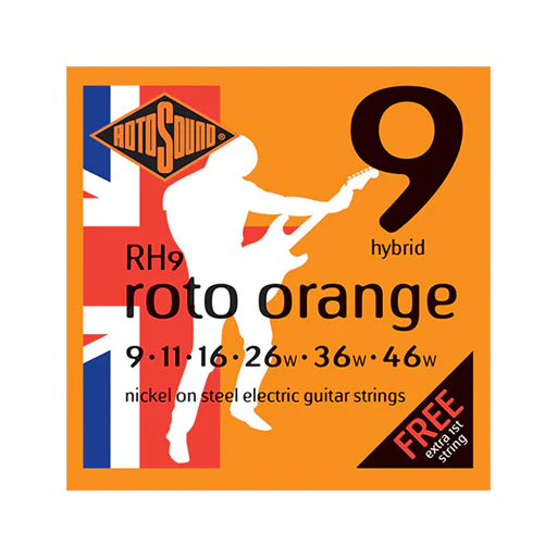 Rotosound RH9 Roto Orange Electric Guitar Strings Set, Hybrid, 9-46