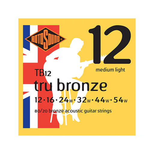 Rotosound TB12 Tru 80/20 Bronze Acoustic Guitar Strings Set, Medium Light, 12-54