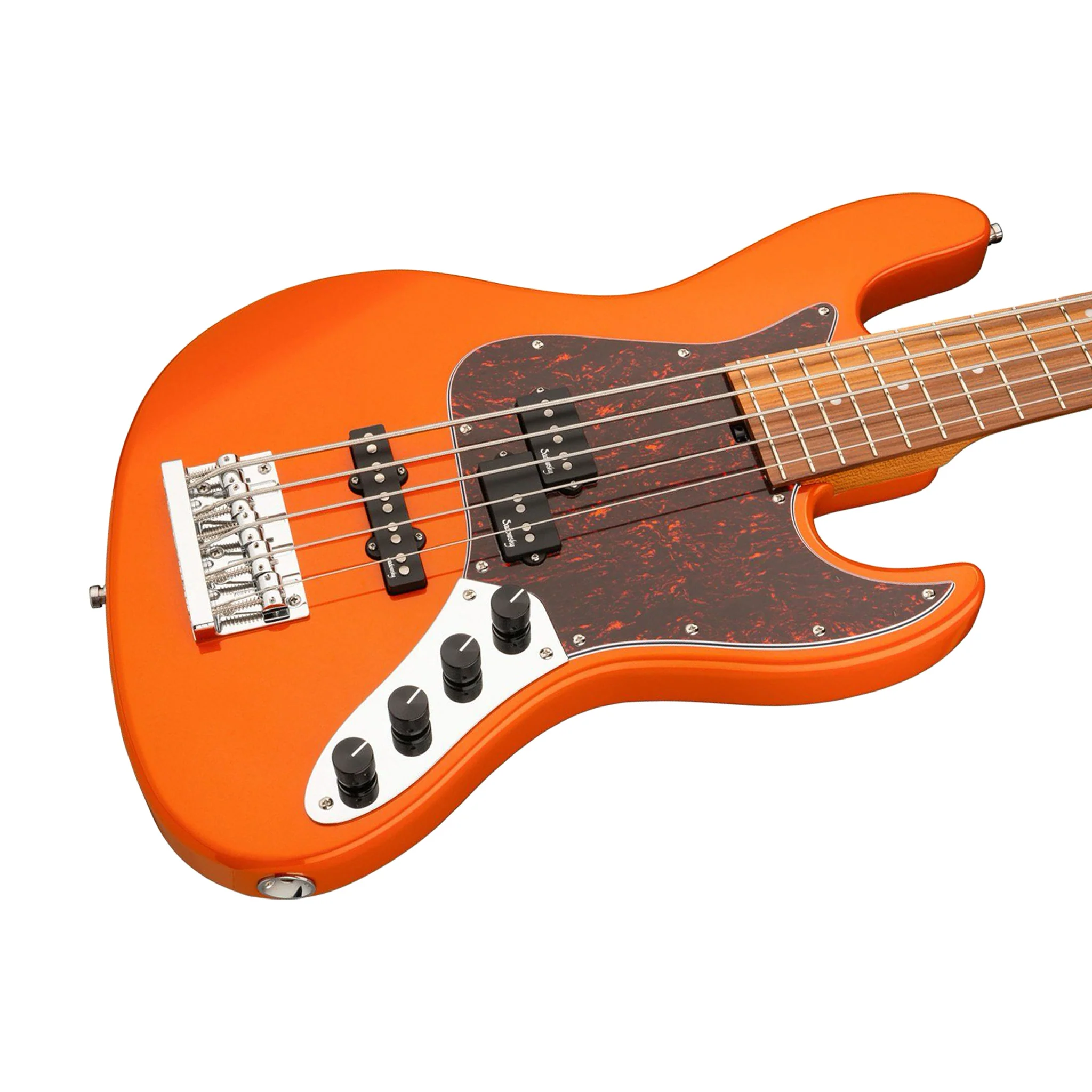 Sadowsky MetroExpress 21-Fret Hybrid PJ 5-String Bass, Morado FB, Solid Candy Apple Orange Metallic - Image 5