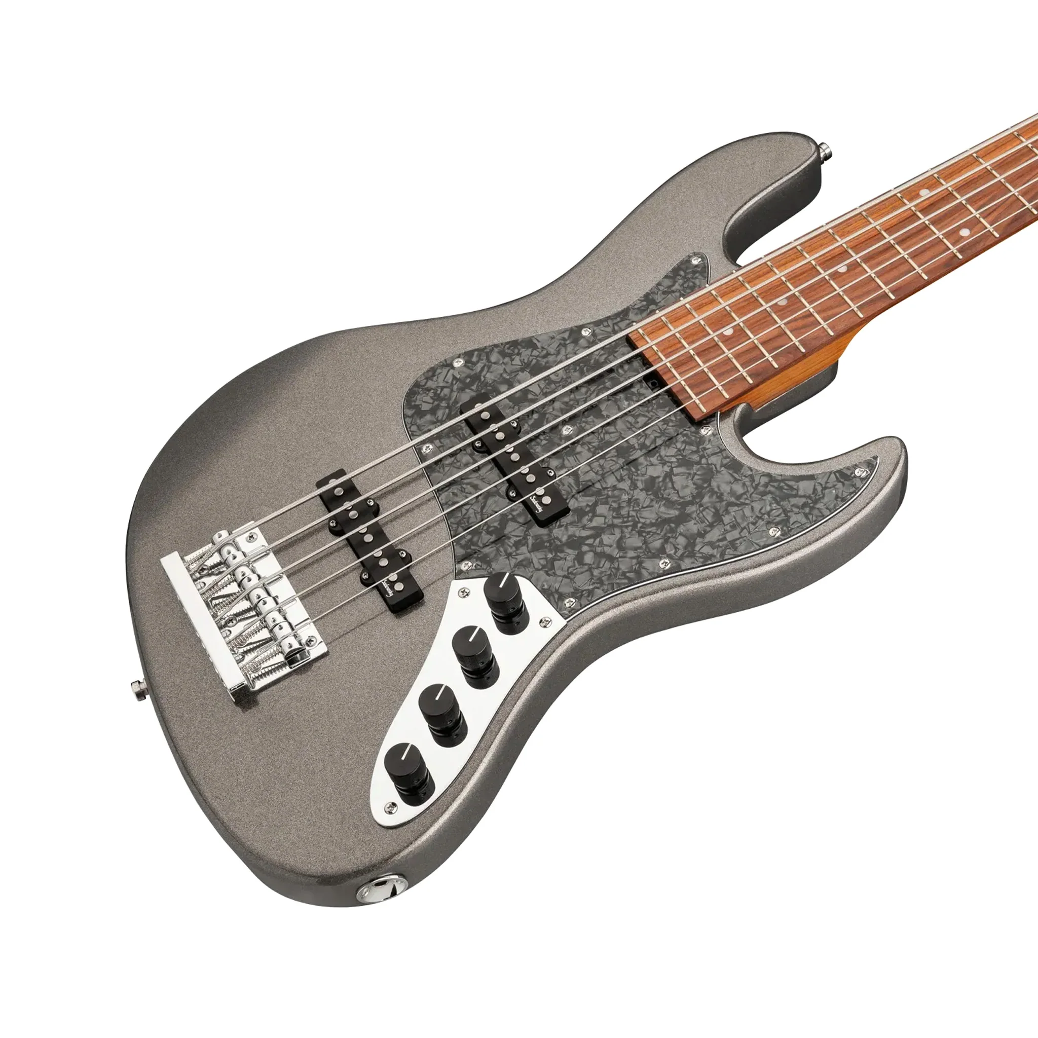 Sadowsky MetroExpress 21Fret Vintage JJ 5-String Bass Guitar, Morado FB, Silver Metallic High Polish - Image 5