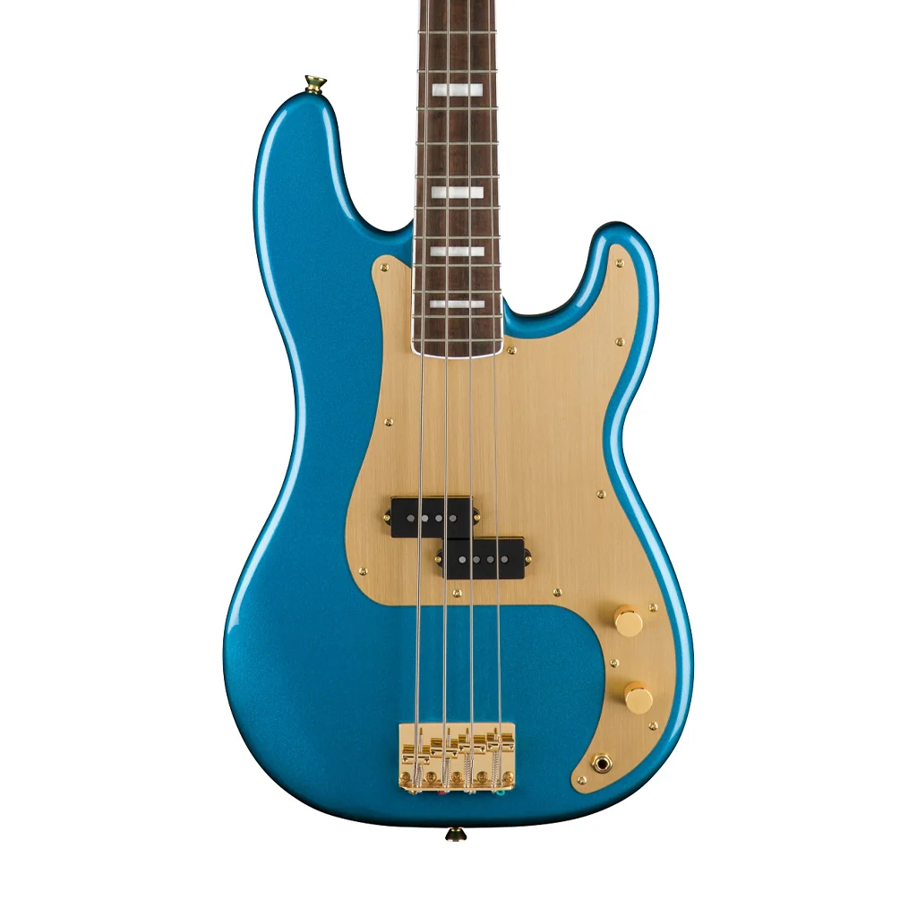 Squier 40th Anniversary Gold Edition Precision Bass Guitar, Lake Placid Blue - Image 3