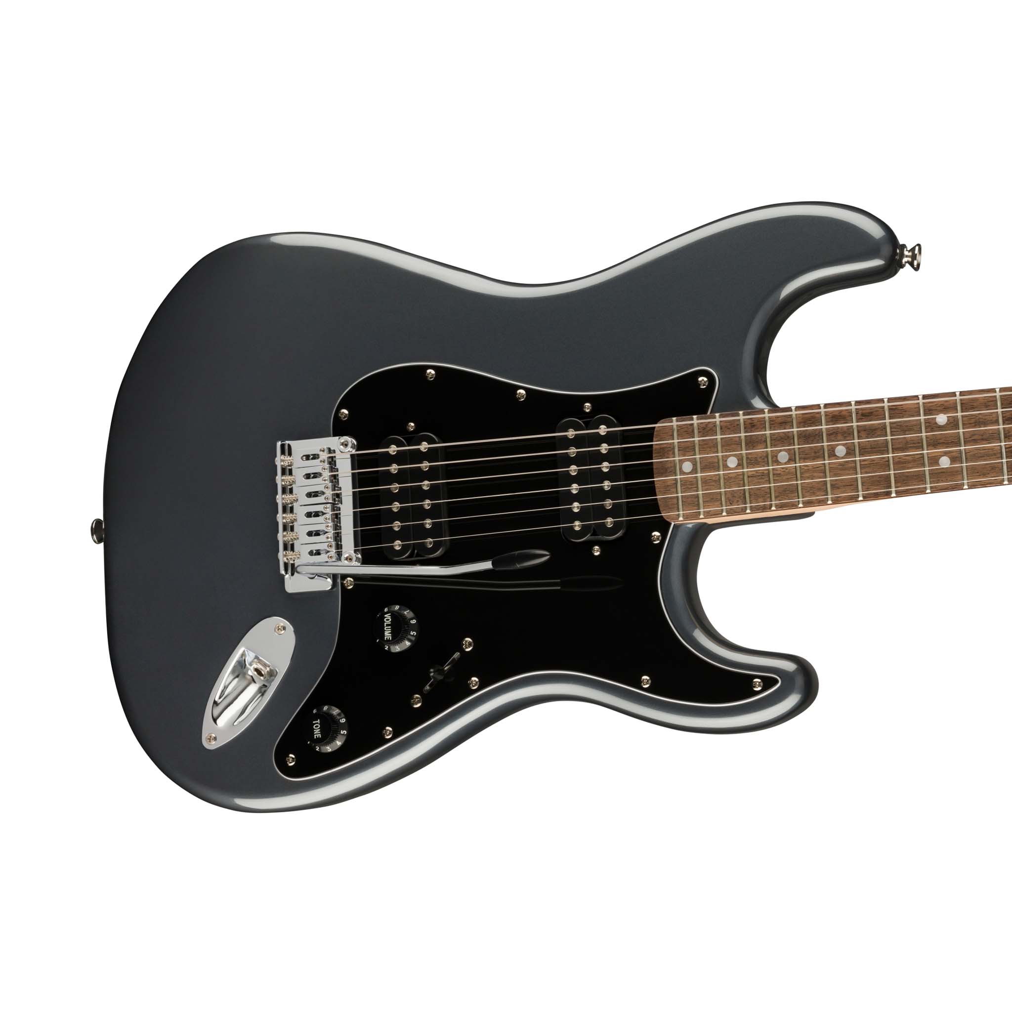 Squier Affinity Series HH Stratocaster Electric Guitar, Laurel FB, Charcoal Frost Metallic - Image 5