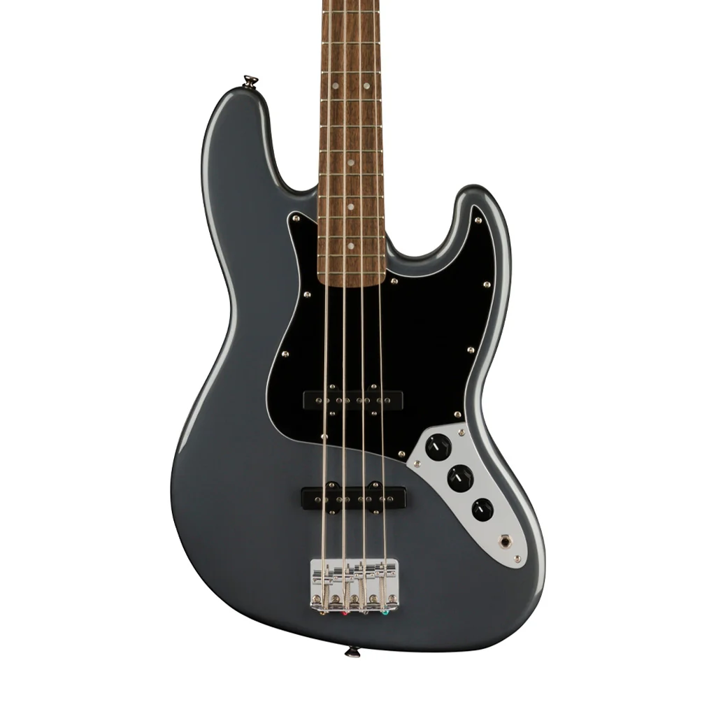 Squier Affinity Series Jazz Bass Guitar, Laurel FB, Charcoal Frost Metallic - Image 3