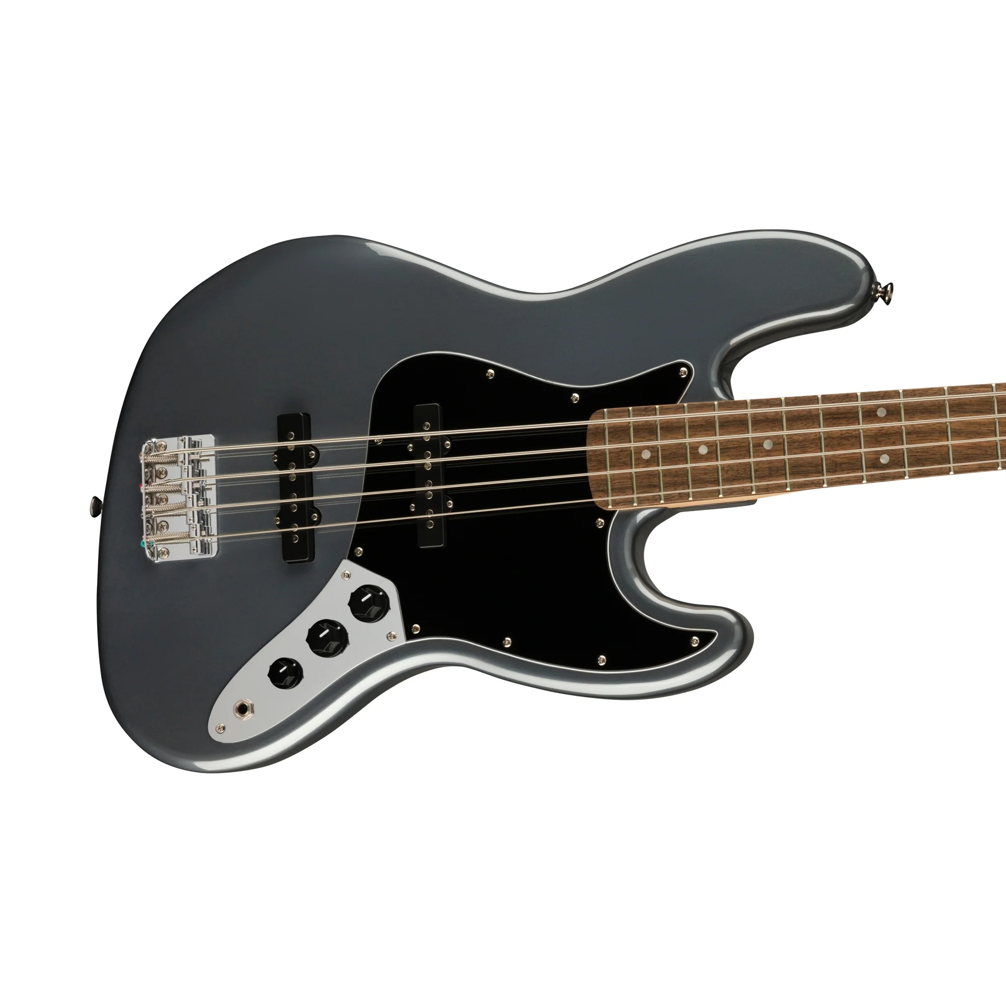 Squier Affinity Series Jazz Bass Guitar, Laurel FB, Charcoal Frost Metallic - Image 5