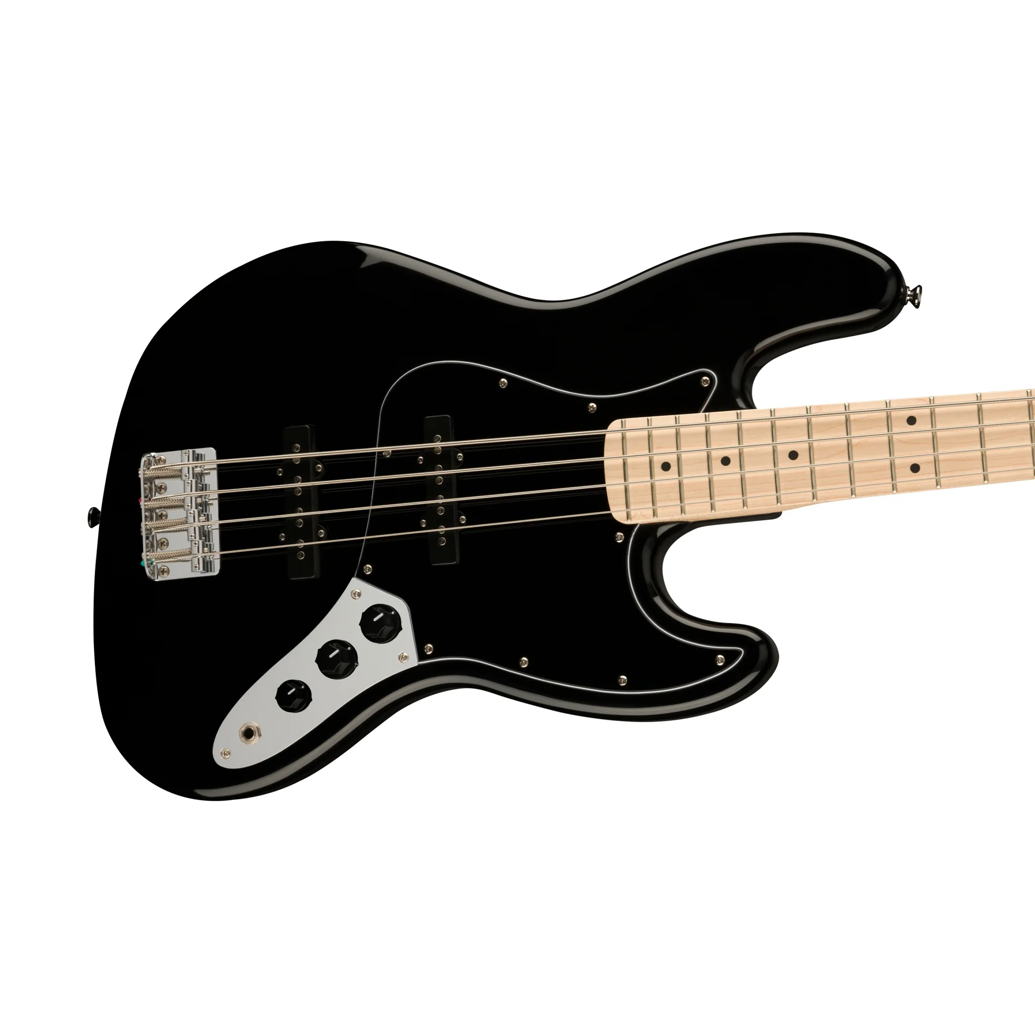 Squier Affinity Series Jazz Bass Guitar, Maple FB, Black - Image 5