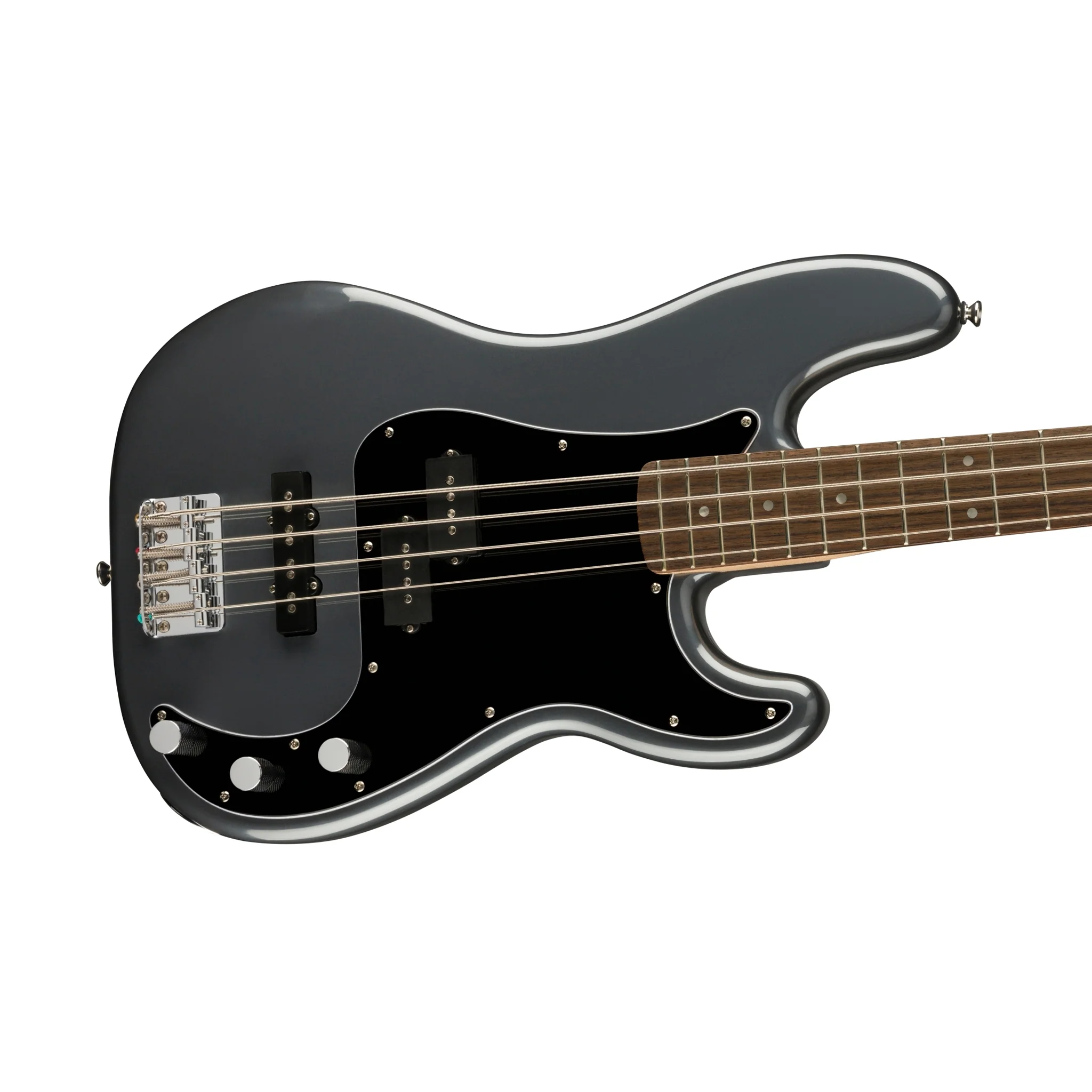 Squier Affinity Series Precision PJ Bass Guitar, Laurel FB, Charcoal Frost Metallic - Image 5