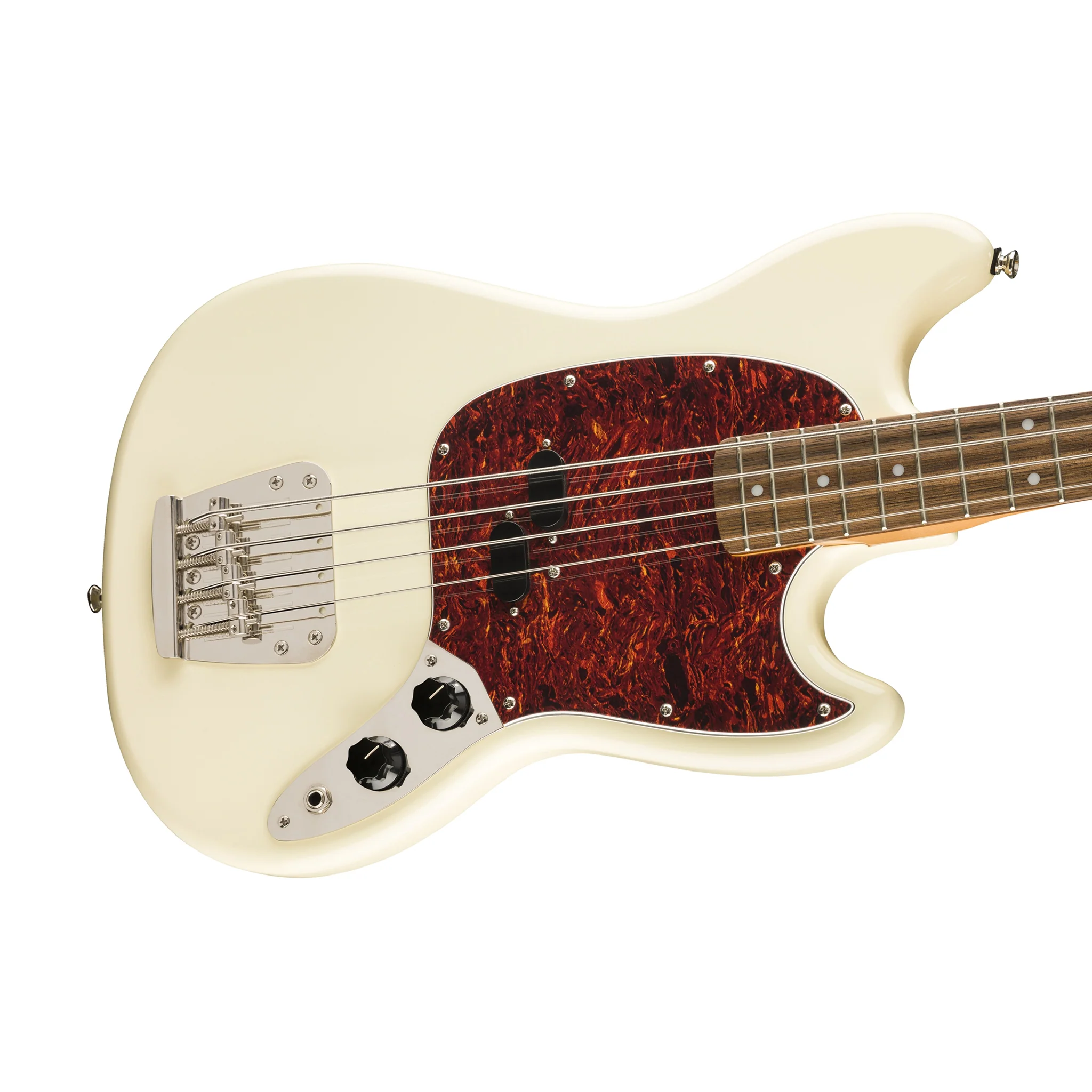 Squier Classic Vibe 60s Mustang Bass Guitar, Laurel FB, Olympic White - Image 3