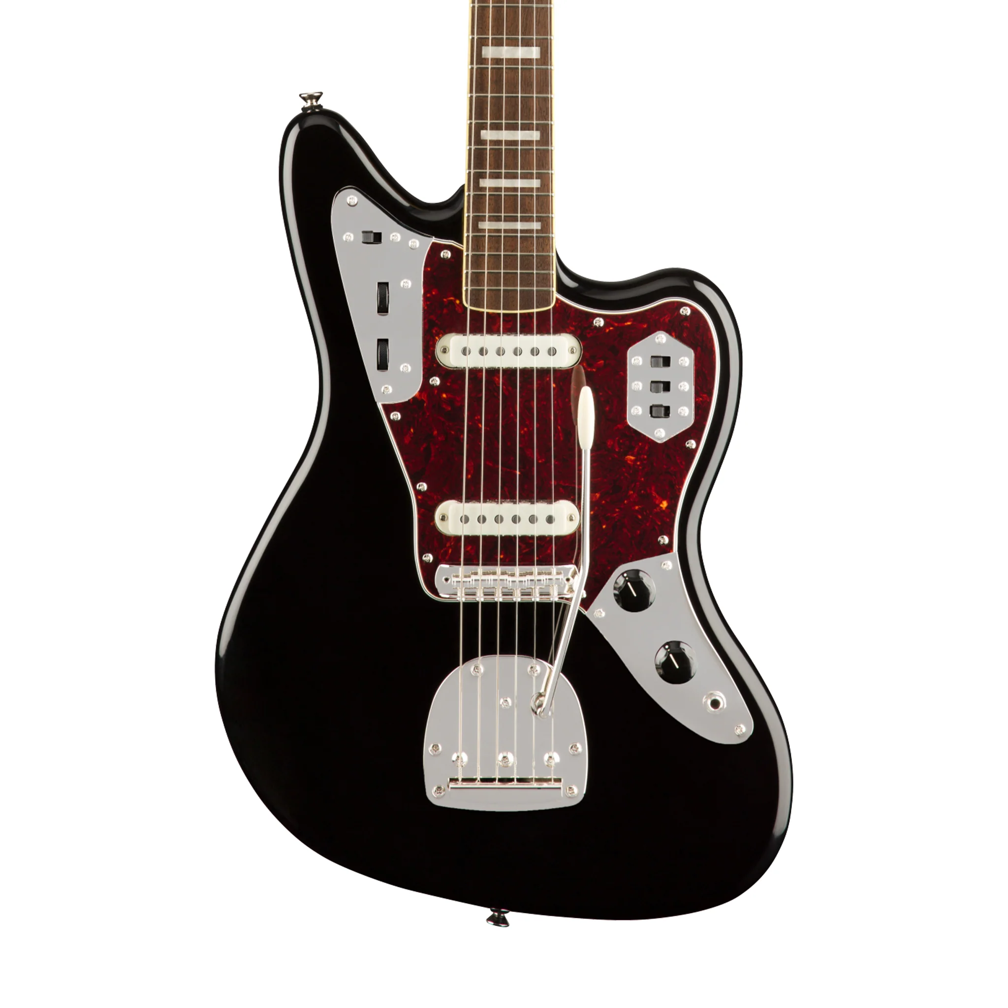 Squier Classic Vibe 70s Jaguar Electric Guitar, Laurel FB, Black - Image 3