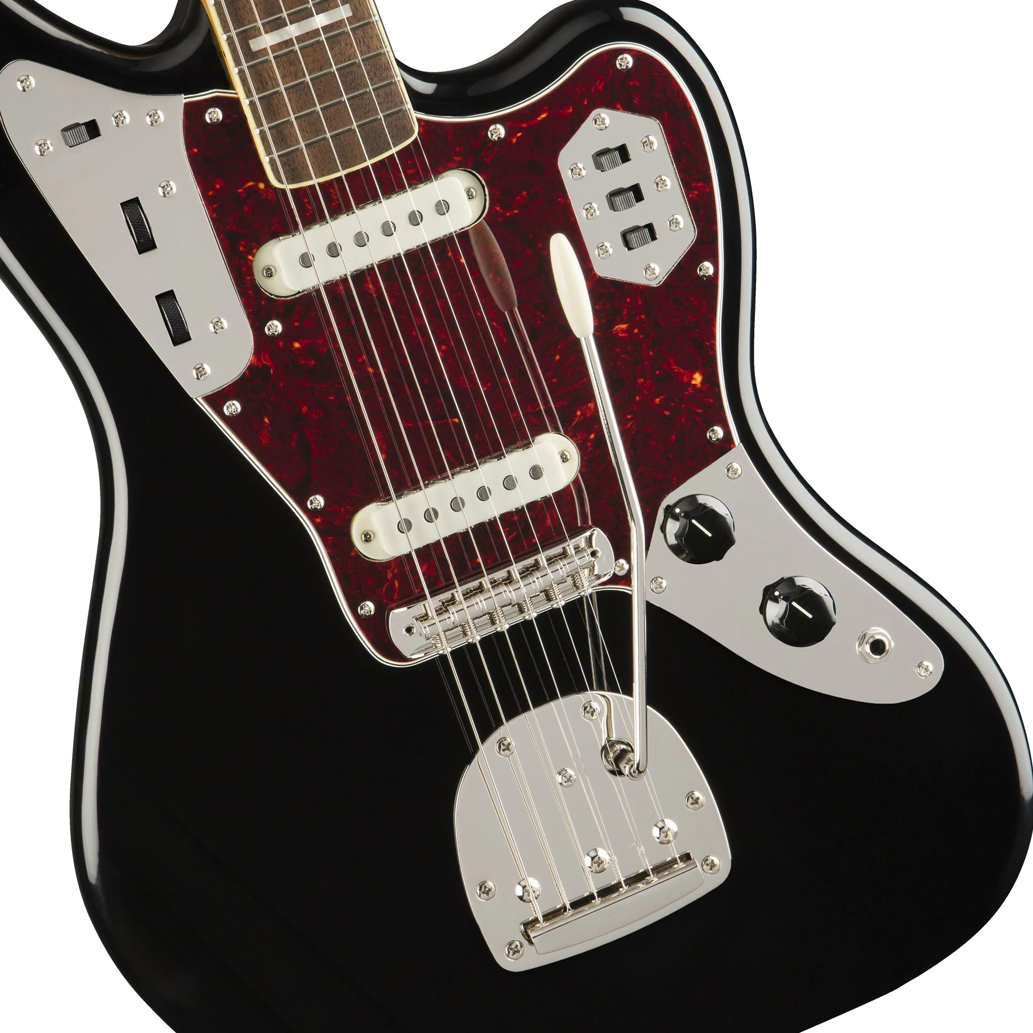 Squier Classic Vibe 70s Jaguar Electric Guitar, Laurel FB, Black - Image 6