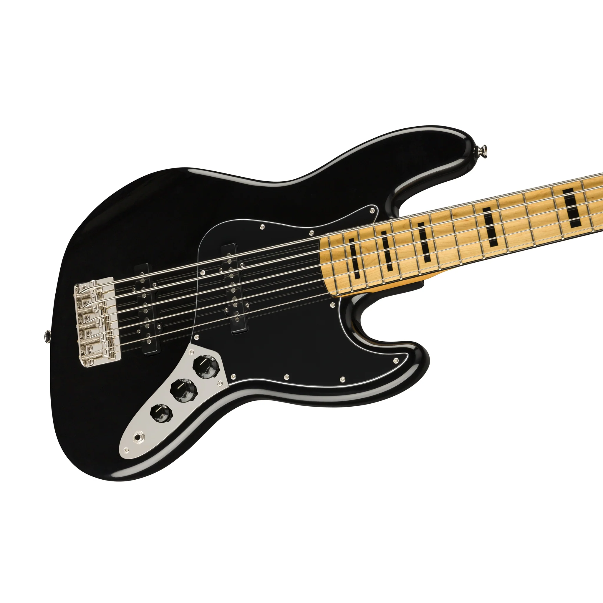 Squier Classic Vibe 70s Jazz 5-String Bass Guitar, Maple FB, Black - Image 3