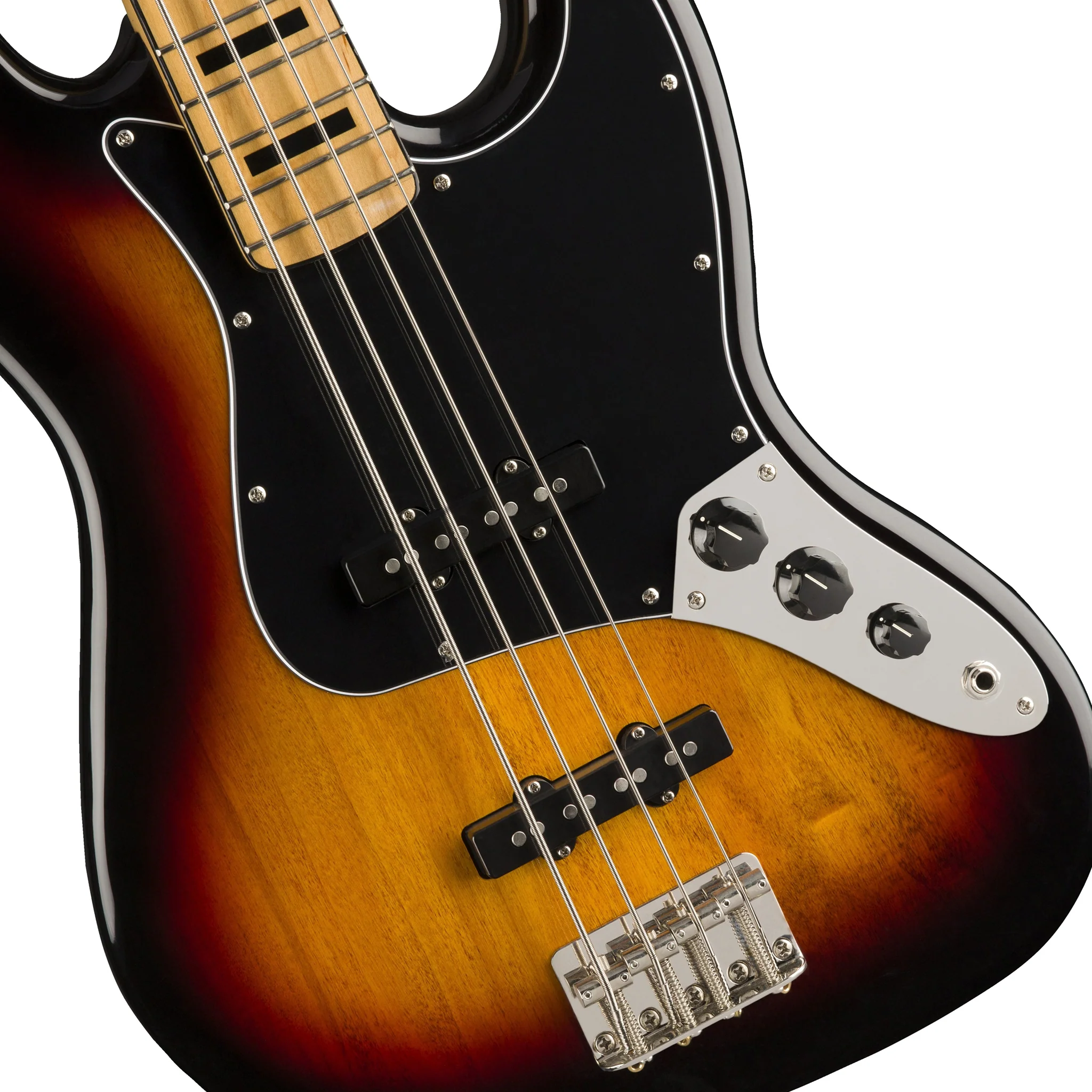 Squier Classic Vibe 70s Jazz Bass Guitar, Maple FB, 3-Tone Sunburst - Image 4
