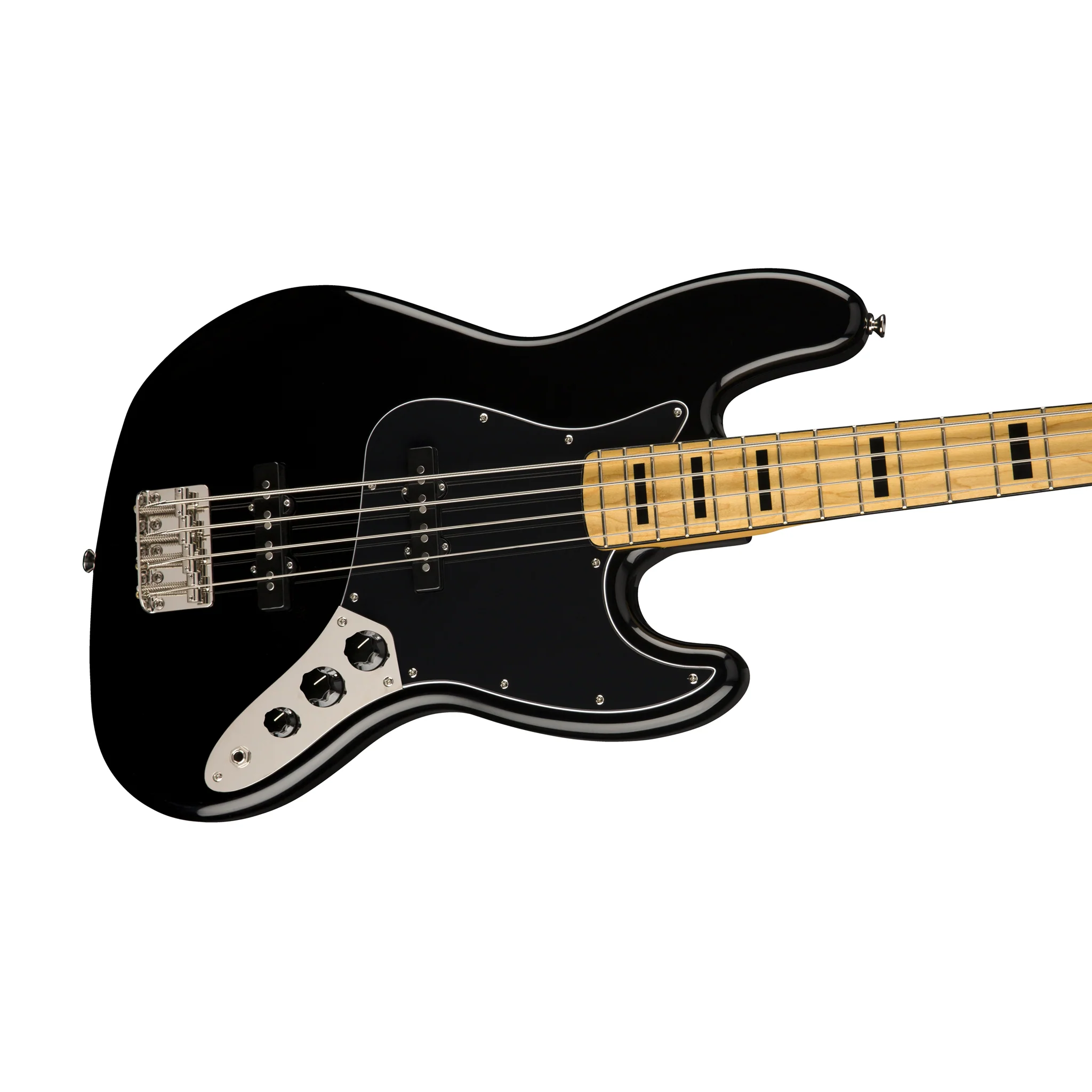 Squier Classic Vibe 70s Jazz Bass Guitar, Maple FB, Black - Image 3