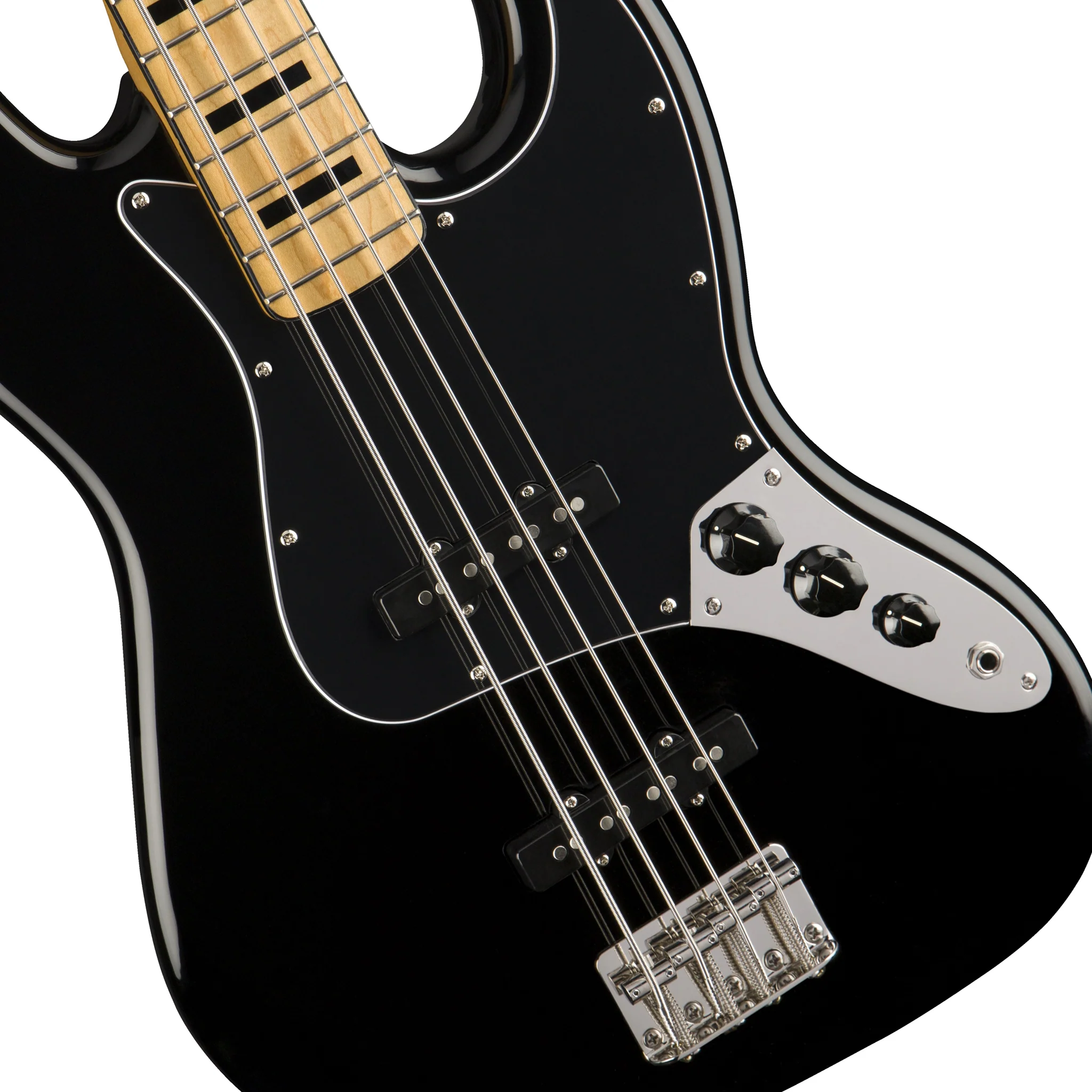 Squier Classic Vibe 70s Jazz Bass Guitar, Maple FB, Black - Image 4